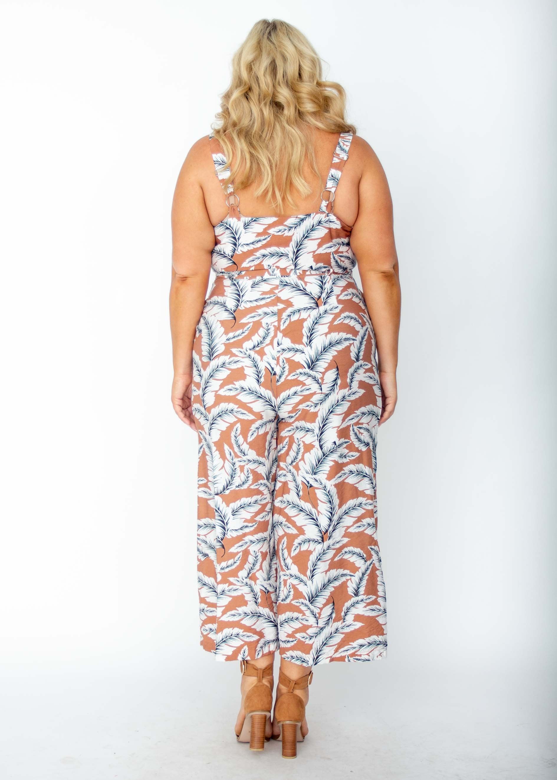 Mad Love Pantsuit - Cinnamon Palm