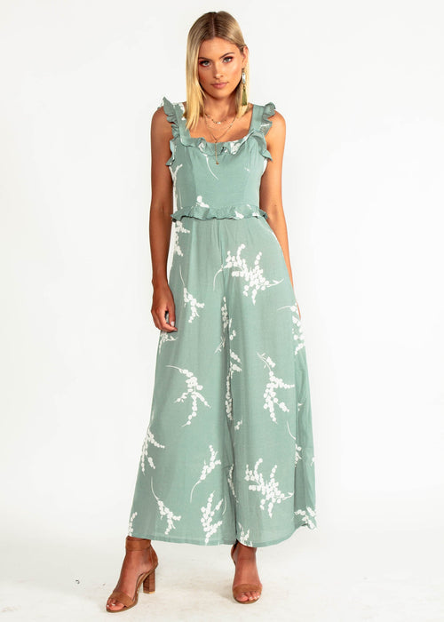Style Update Pantsuit - Sage Floral