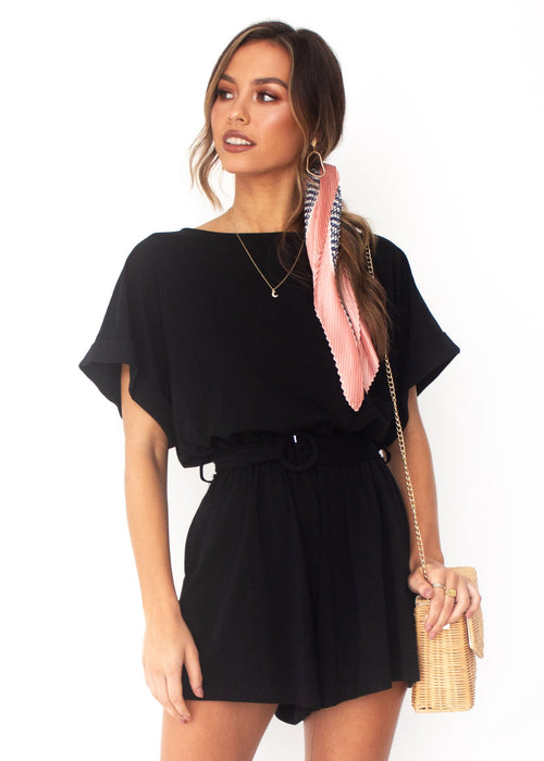 Women's Piece Of Me Playsuit - Black