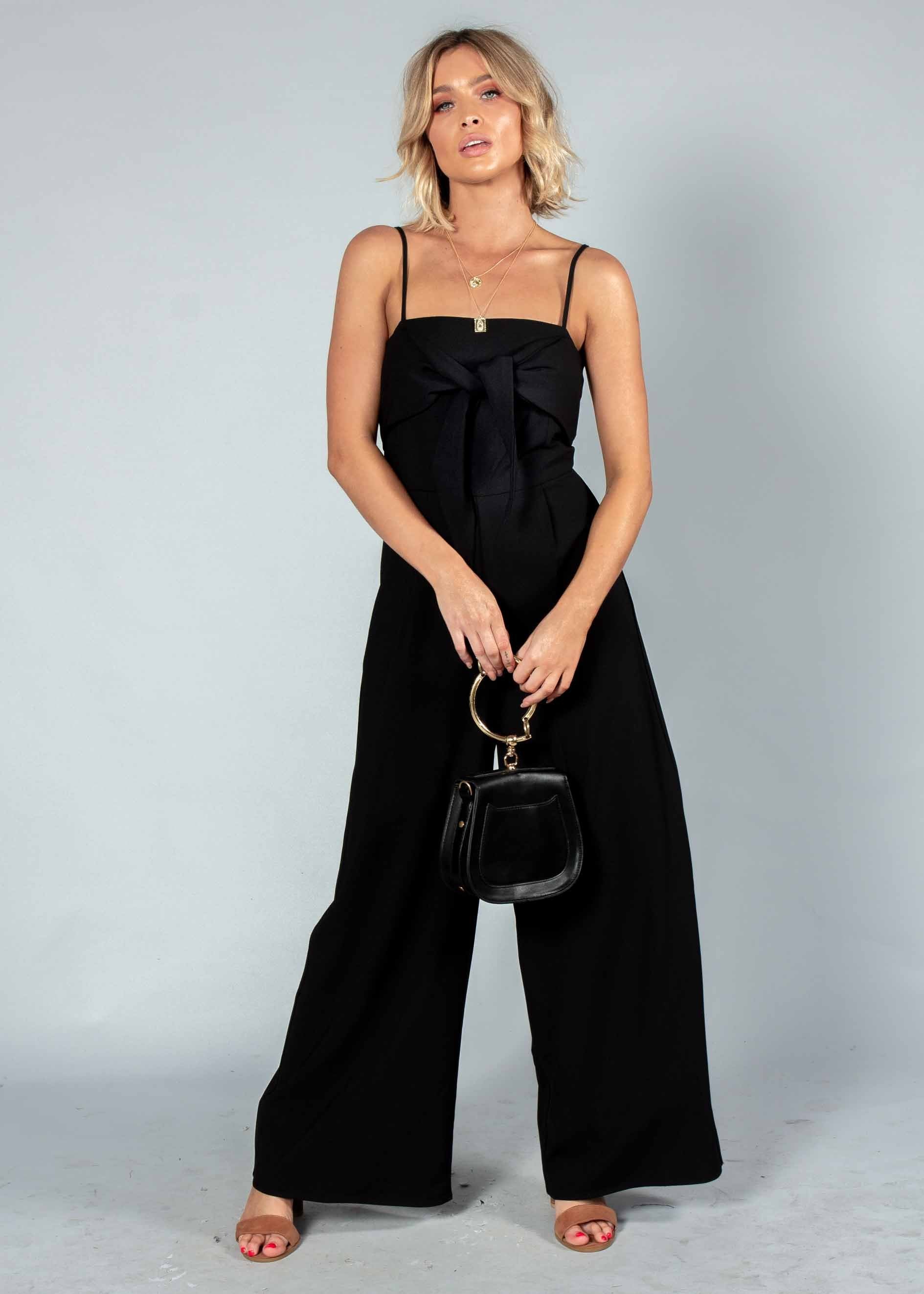 Braelynn Tie Pantsuit - Black