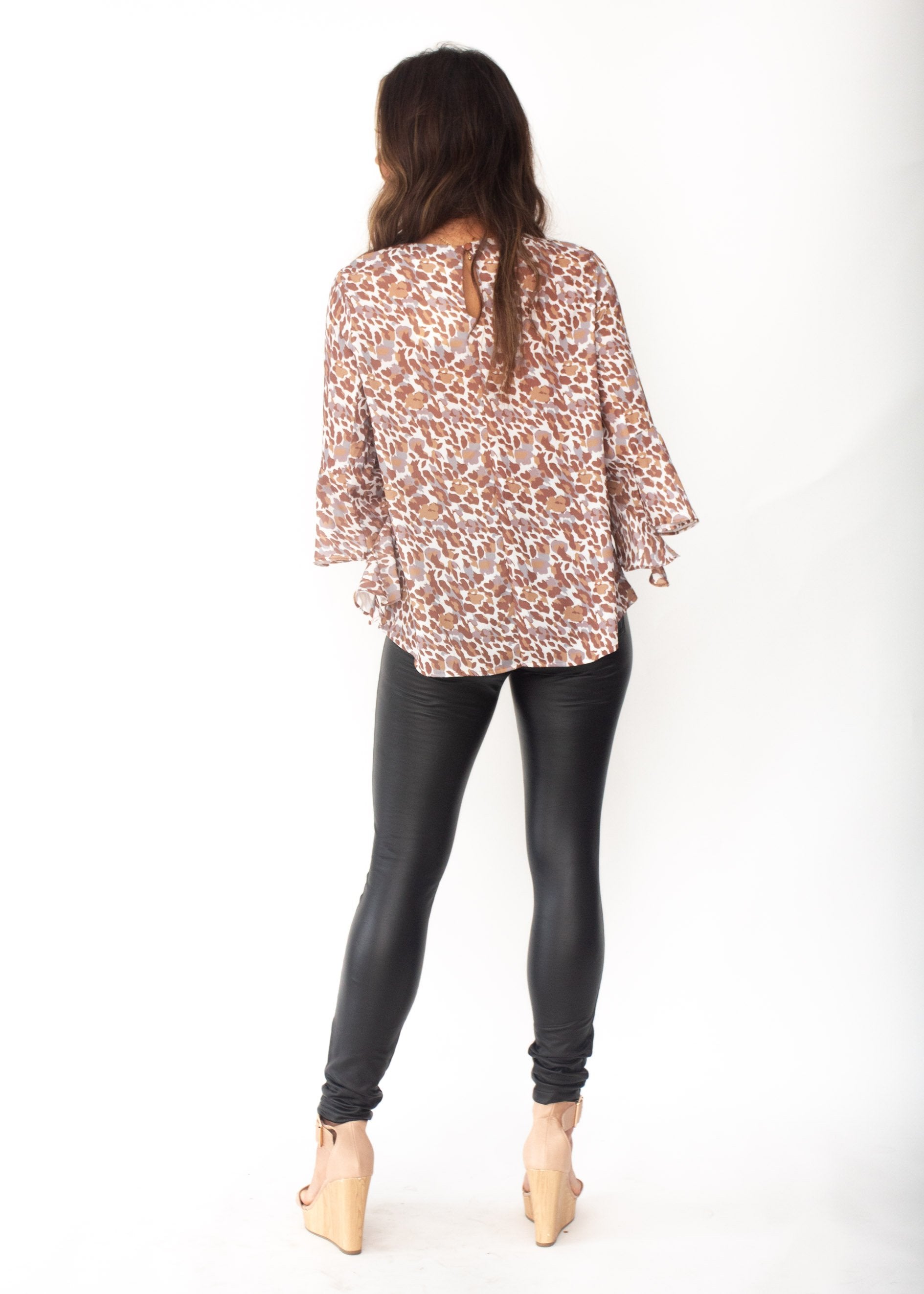 Jacqueline Blouse - Tan Leopard