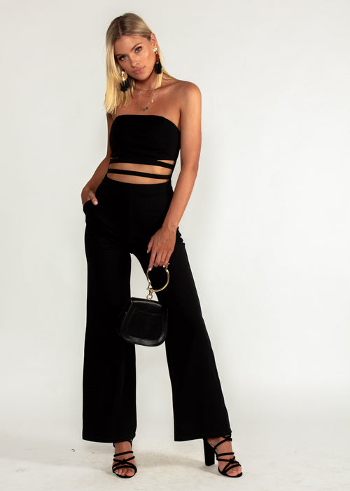 Gisele Strapless Pantsuit - Black