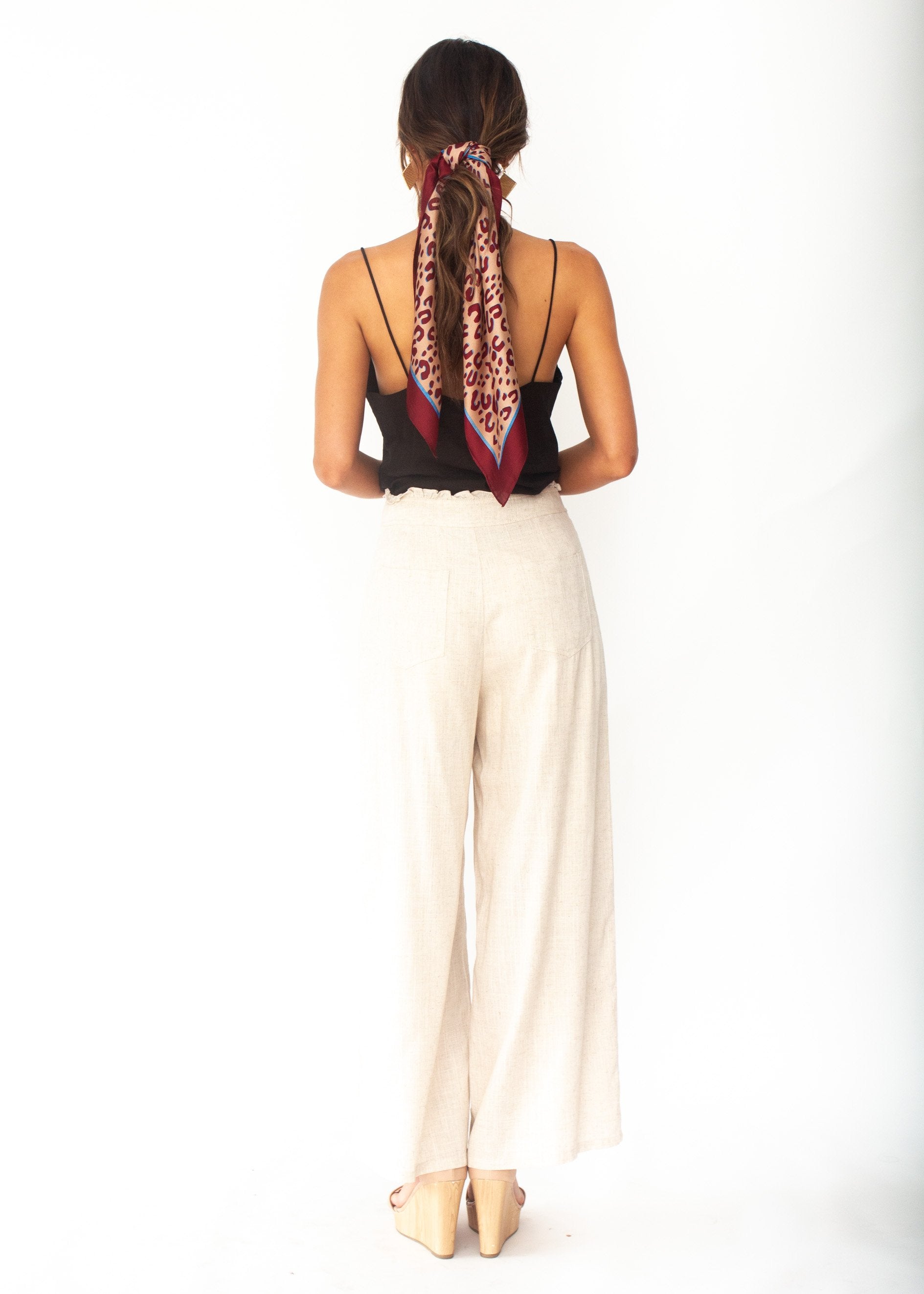 Byron Linen Wide Leg Pants - Natural