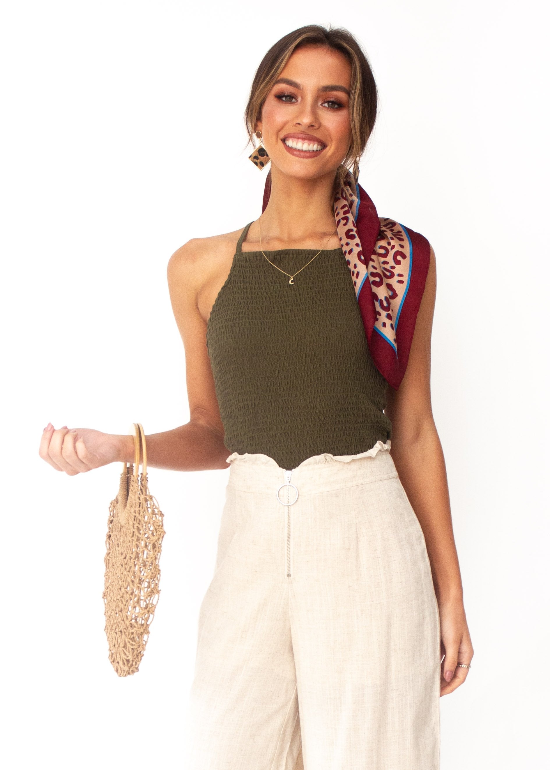 Women's Cecilia Crop Top - Khaki