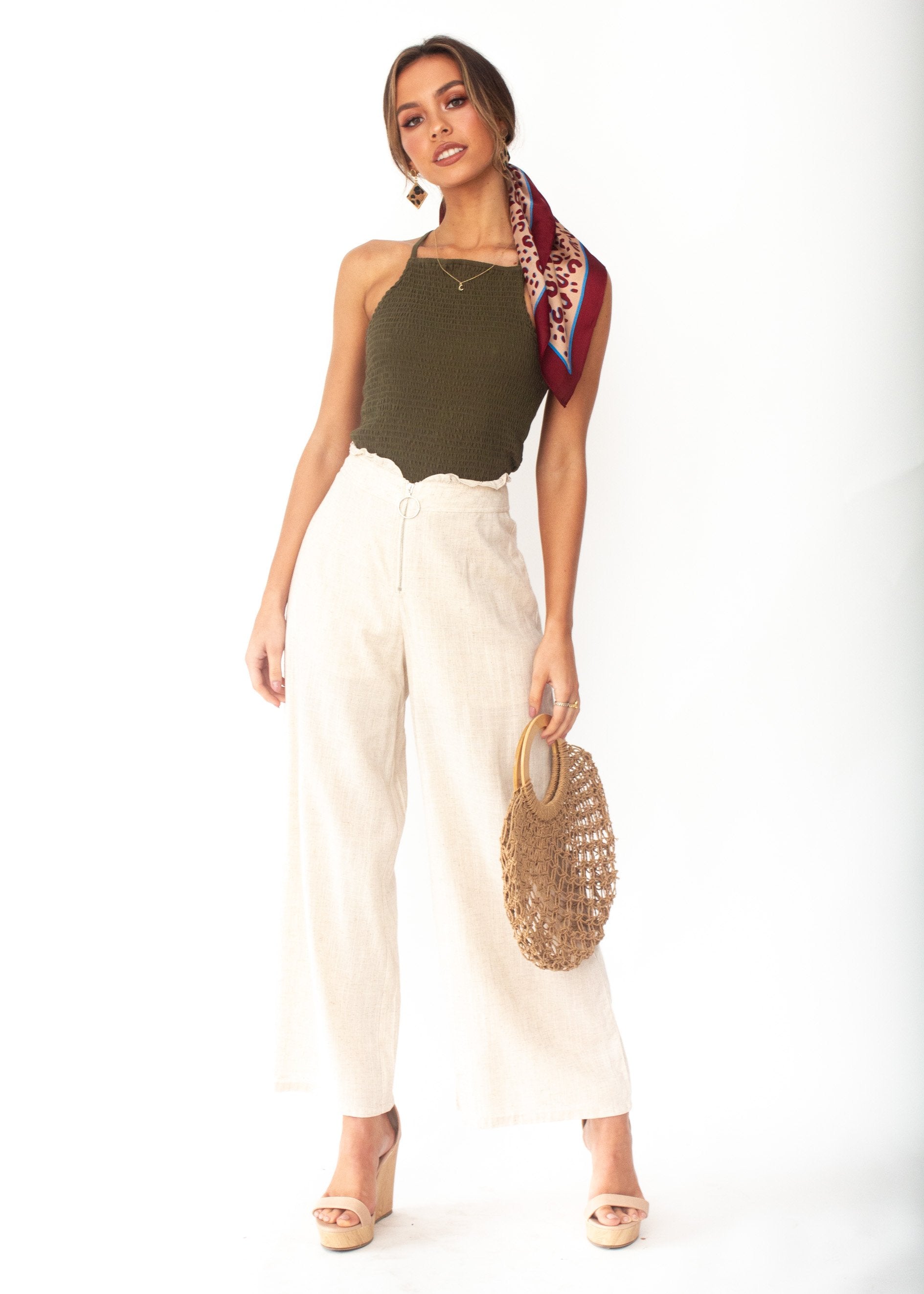 Cecilia Crop Top - Khaki