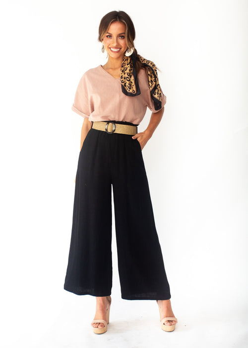 Women's Open Road Linen Pants - Black