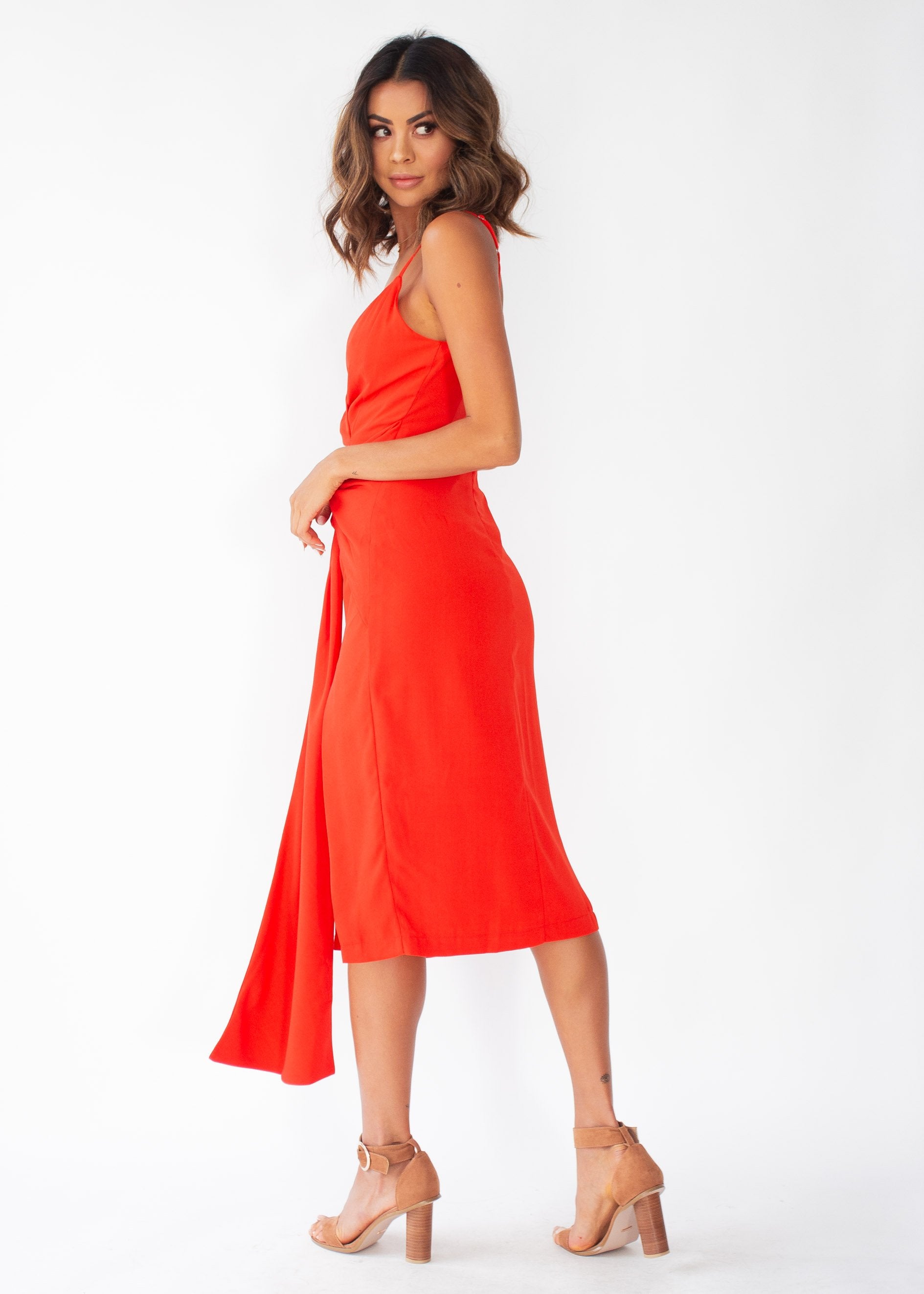 Neo Midi Dress - Red