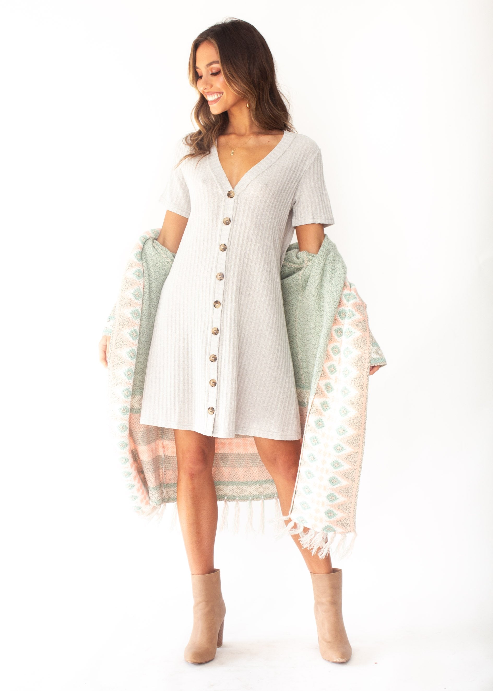 Self Love Rib Dress - Grey