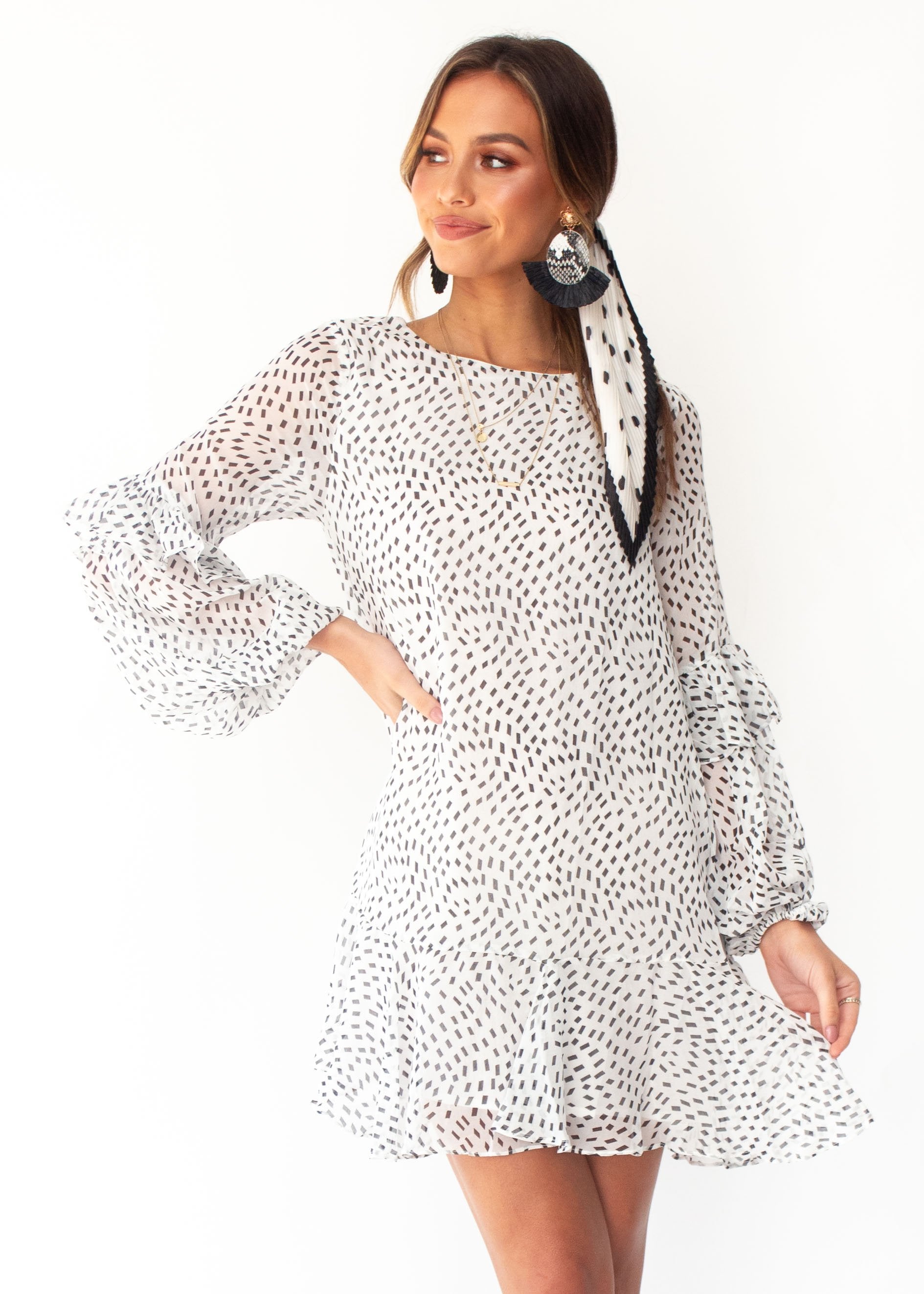 Olivia Chiffon Dress - Confetti