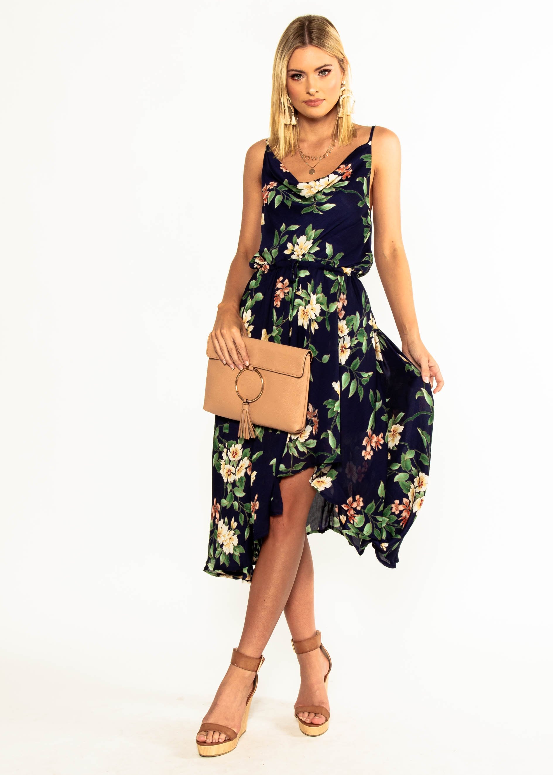 In A Million Midi Dress - Navy Floral