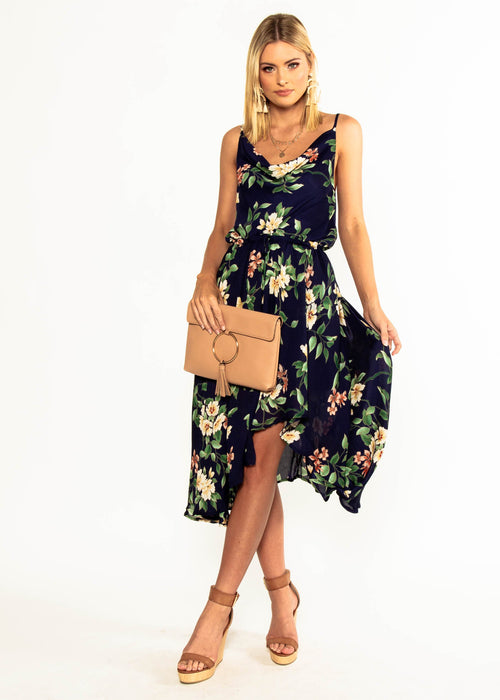 In A Million Midi Dress - Navy Floral