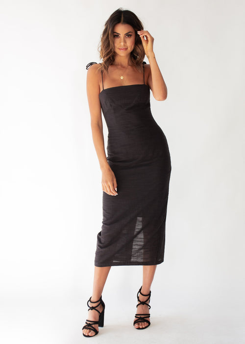 Bound To You Midi Dress - Black