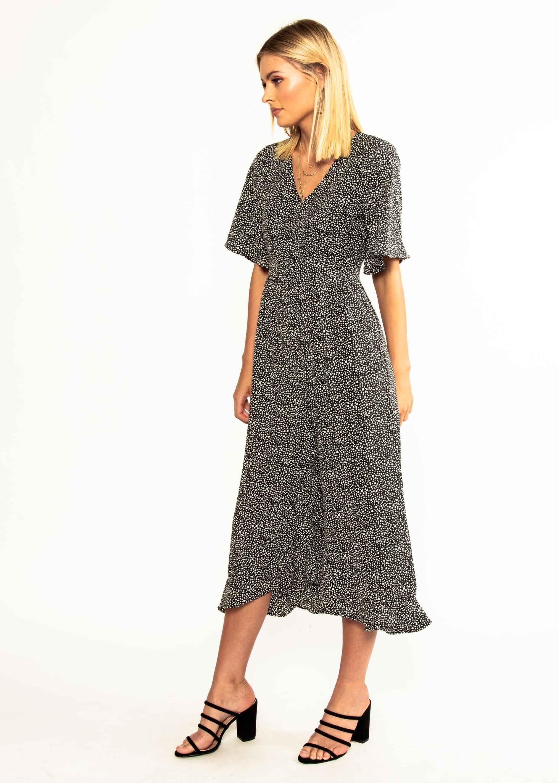 Naya Pantsuit w/ Tie - Black Spot