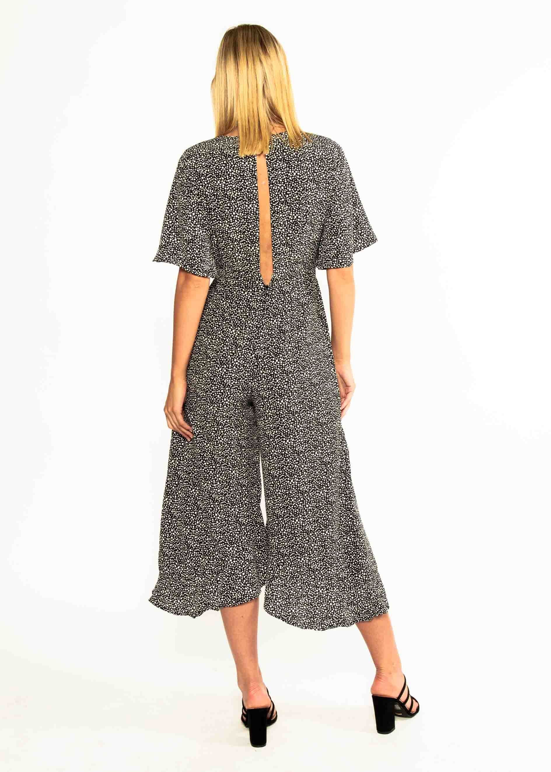 Naya Pantsuit w/ Tie - Black Spot