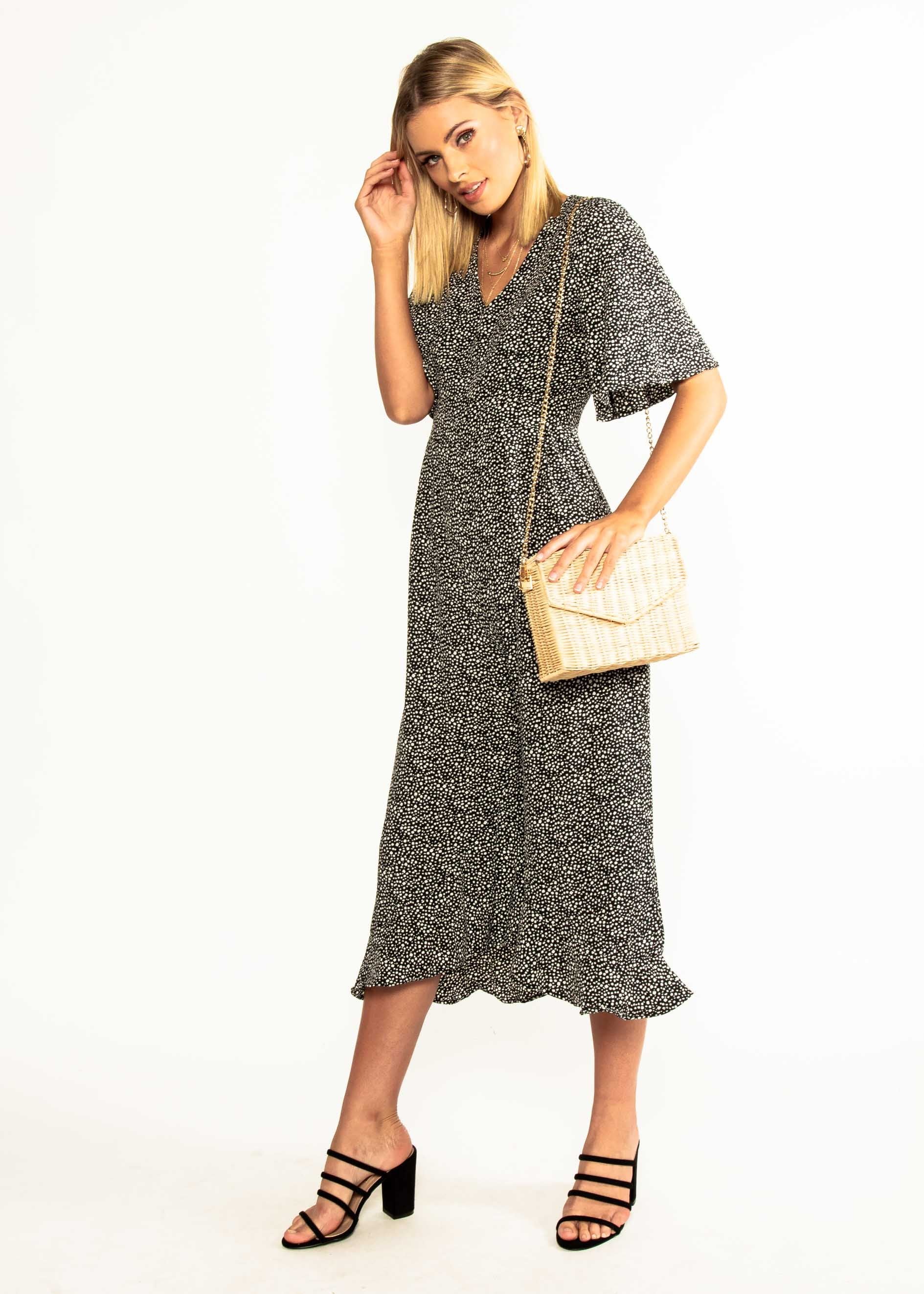 Naya Pantsuit w/ Tie - Black Spot