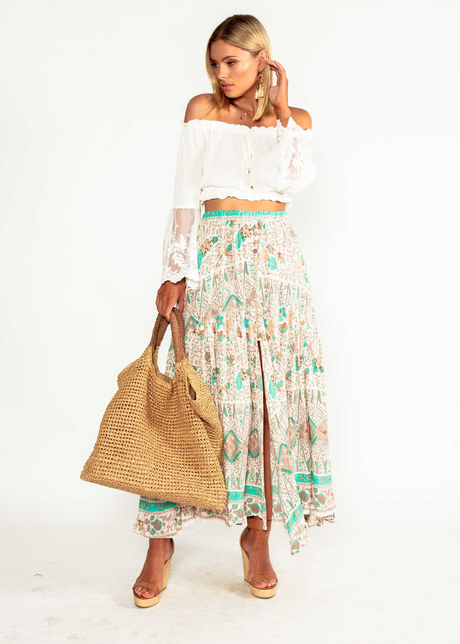 Joan Maxi Skirt - Hummingbird Sage