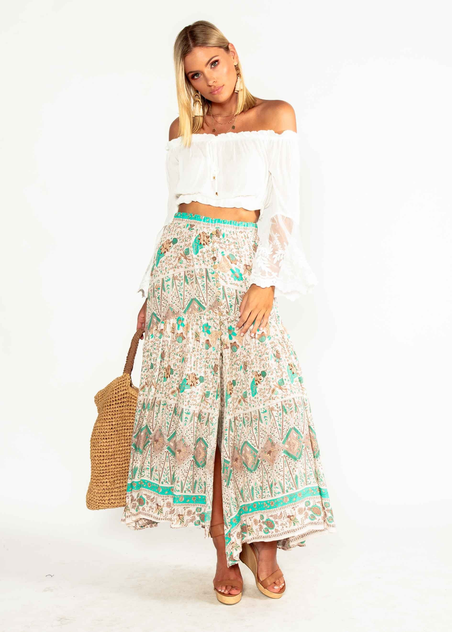 Joan Maxi Skirt - Hummingbird Sage
