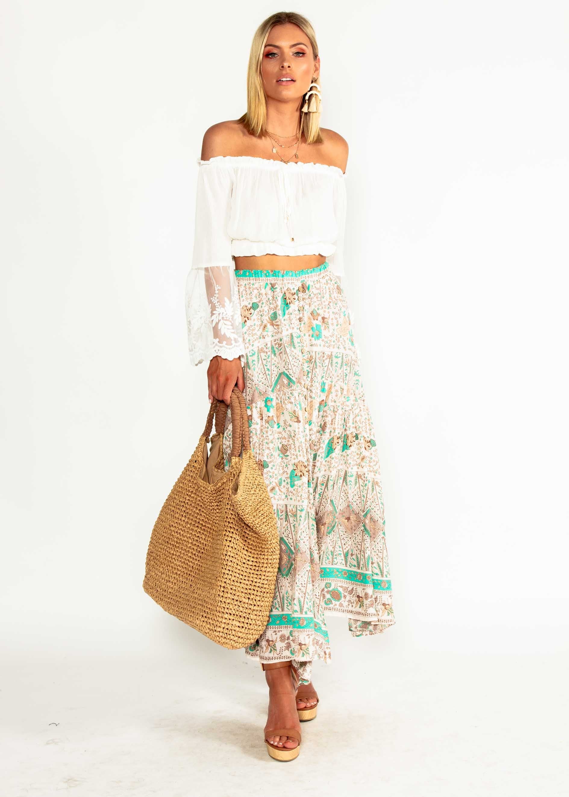 Joan Maxi Skirt - Hummingbird Sage