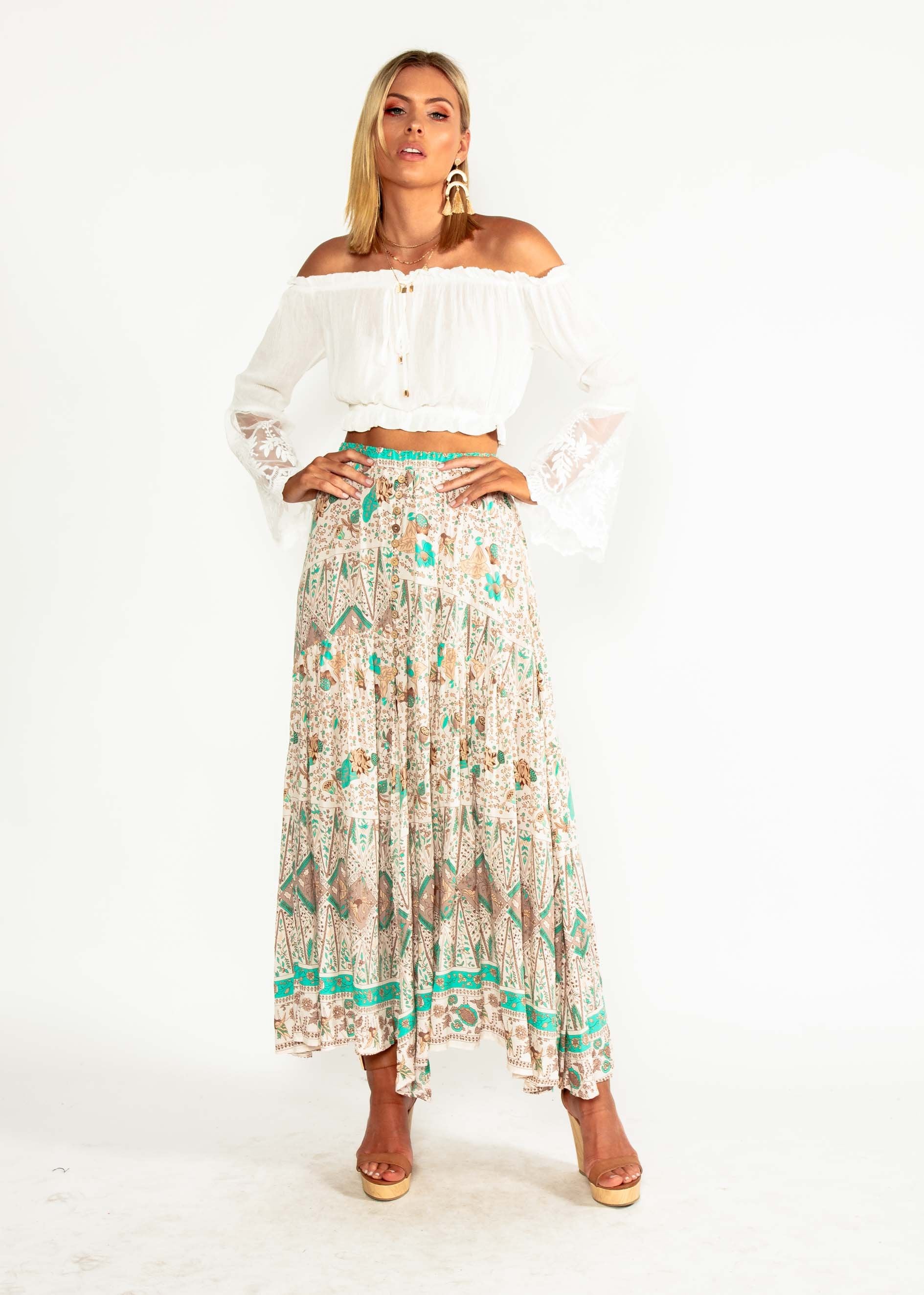 Joan Maxi Skirt - Hummingbird Sage