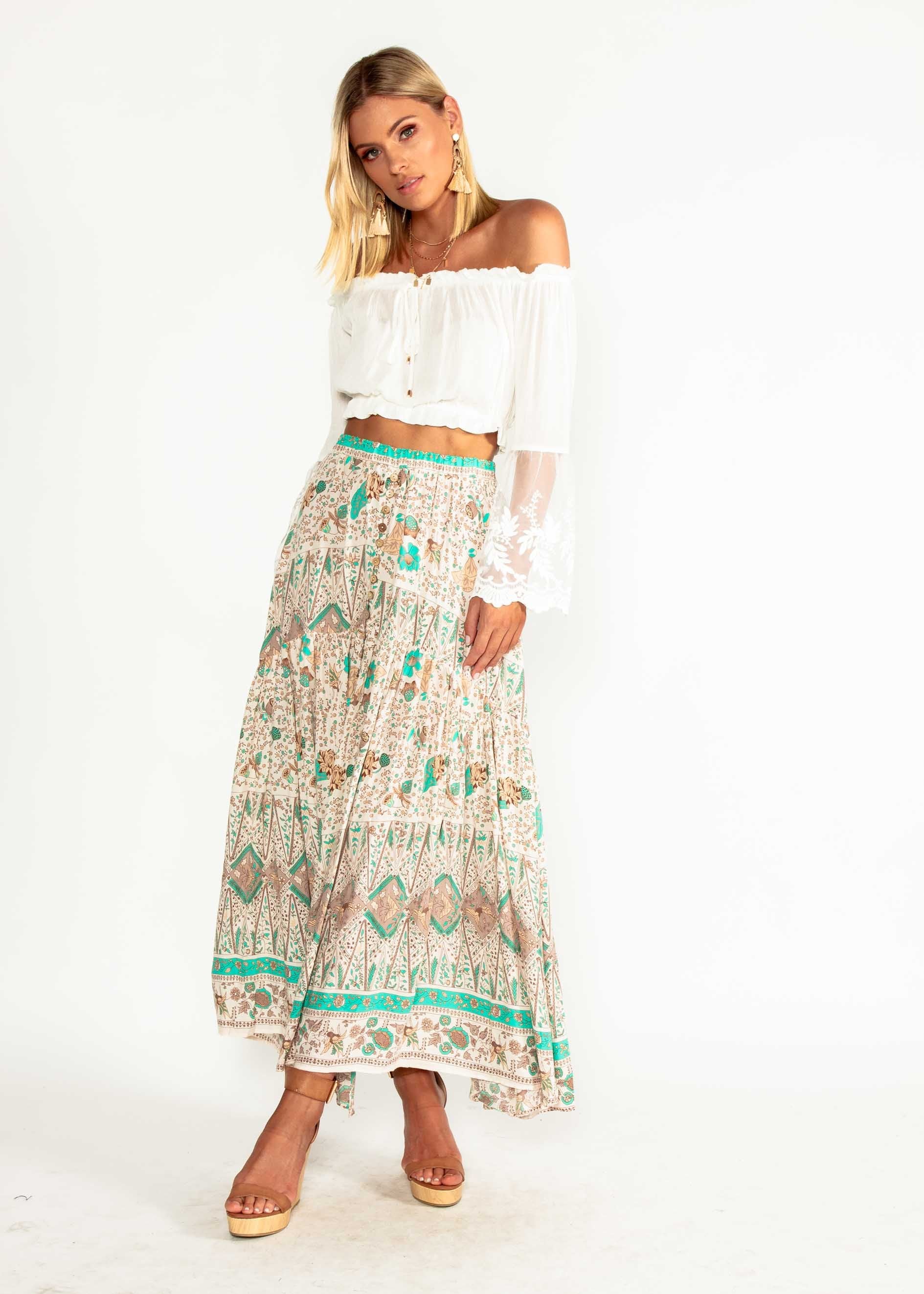 Joan Maxi Skirt - Hummingbird Sage