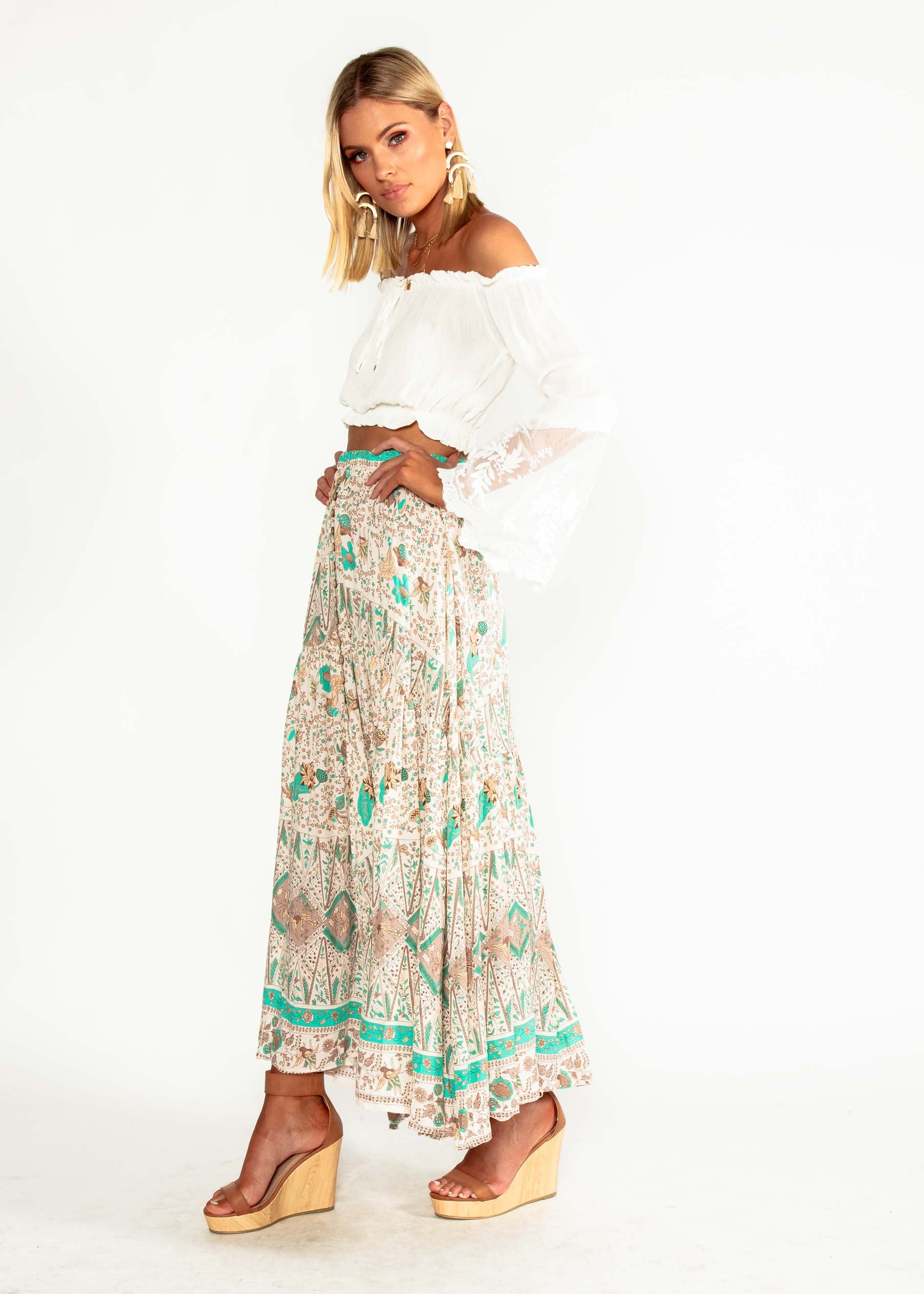 Joan Maxi Skirt - Hummingbird Sage