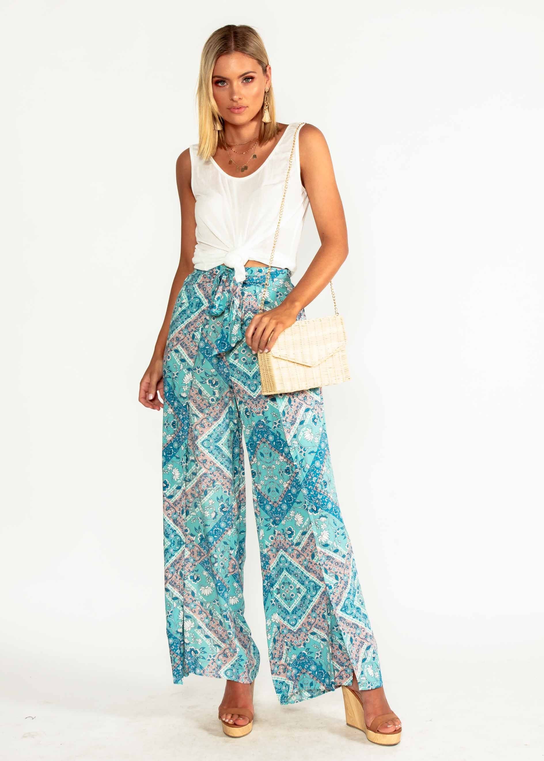 This Feeling Pants - Mint Paisley