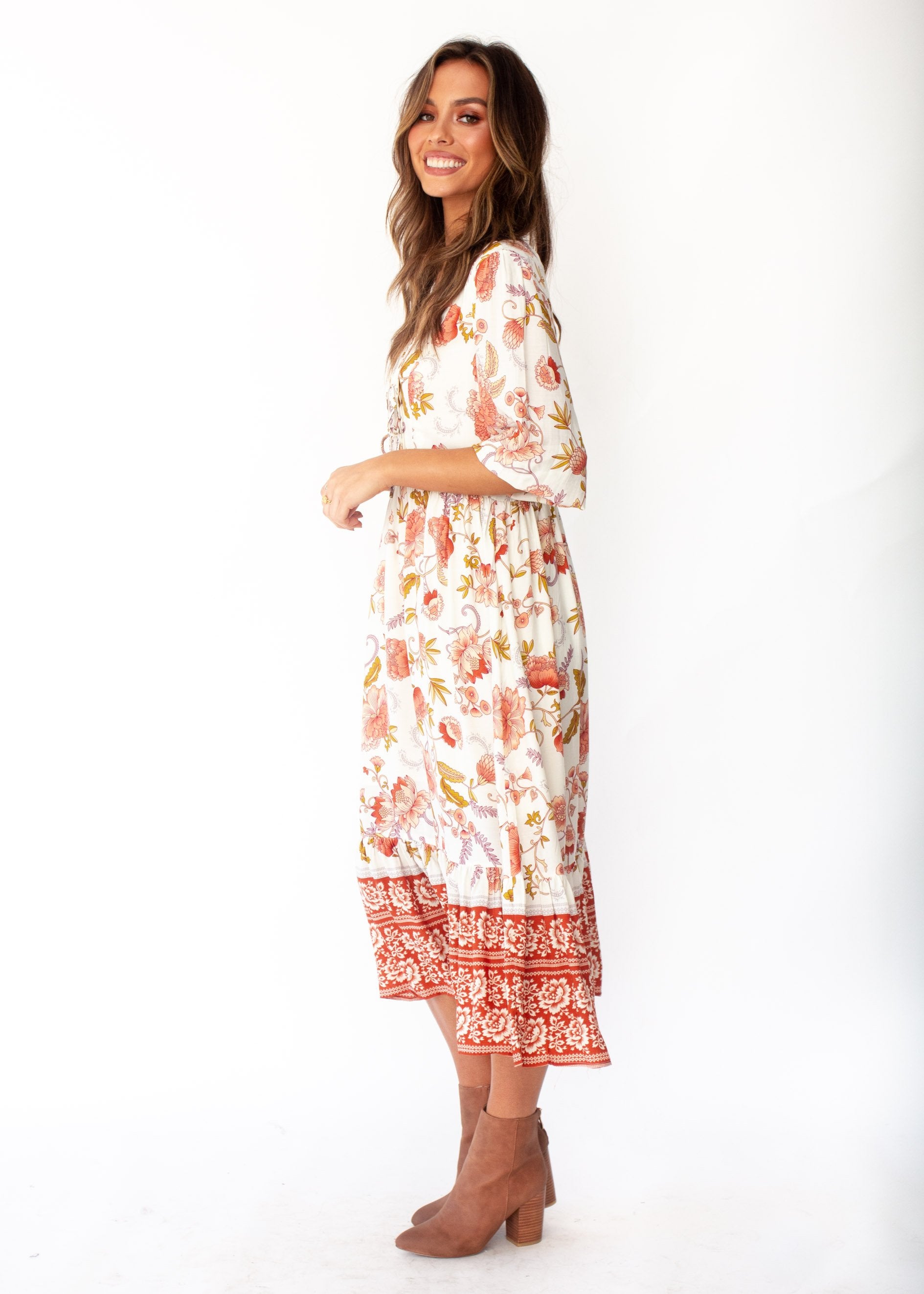 Dream In Colour Midi Dress - Autumn