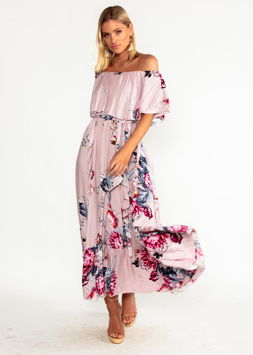 Georgie Off Shoulder Maxi Dress - Dahlia