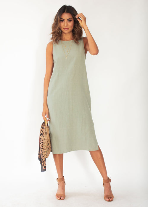 Flynn Midi Dress - Khaki