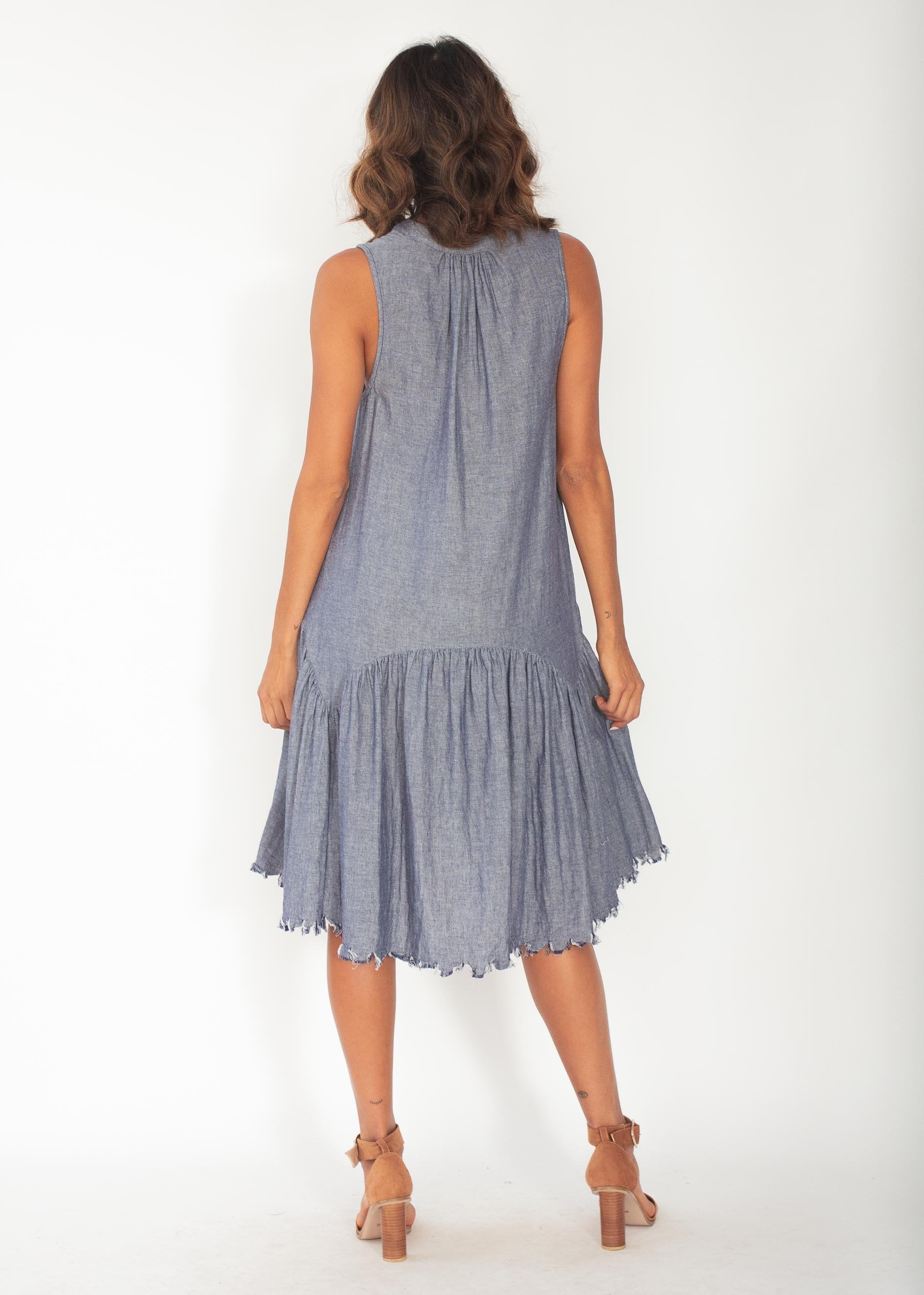 Faded Love Midi Dress - Dark Denim