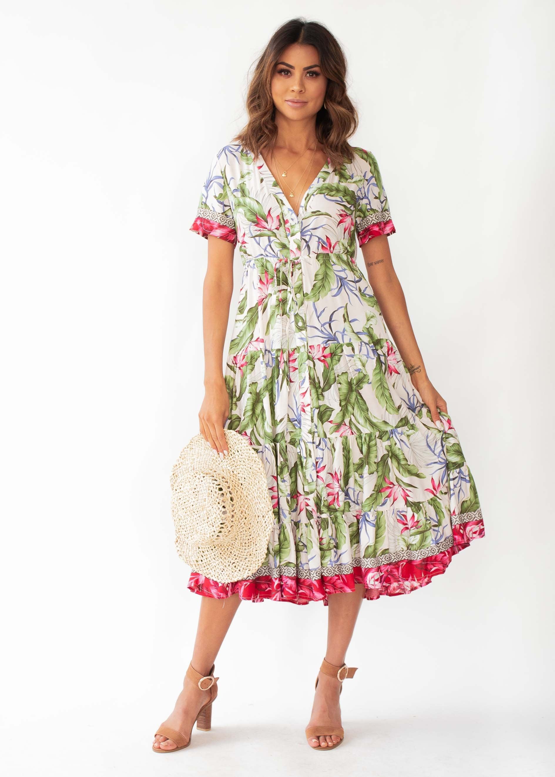Malia Midi Dress - Rosa