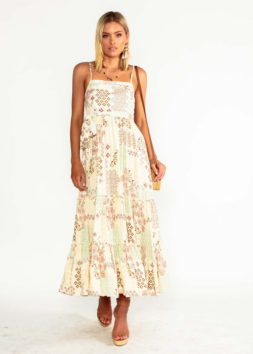 Billie Maxi Dress w/ Tie - Rising Sun