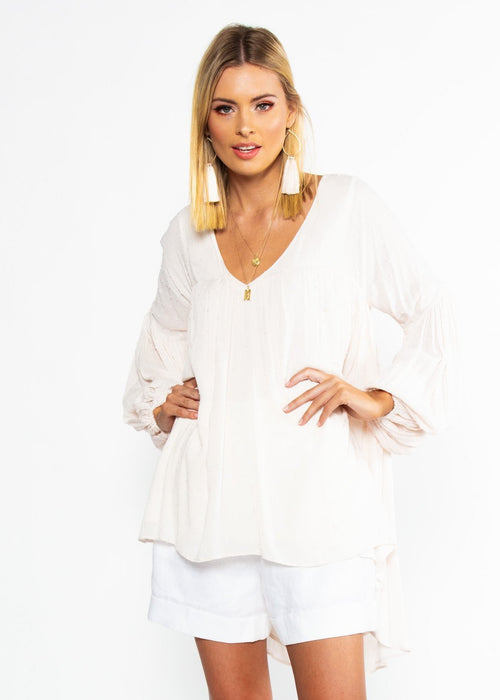 Past Life Swing Blouse - Beige