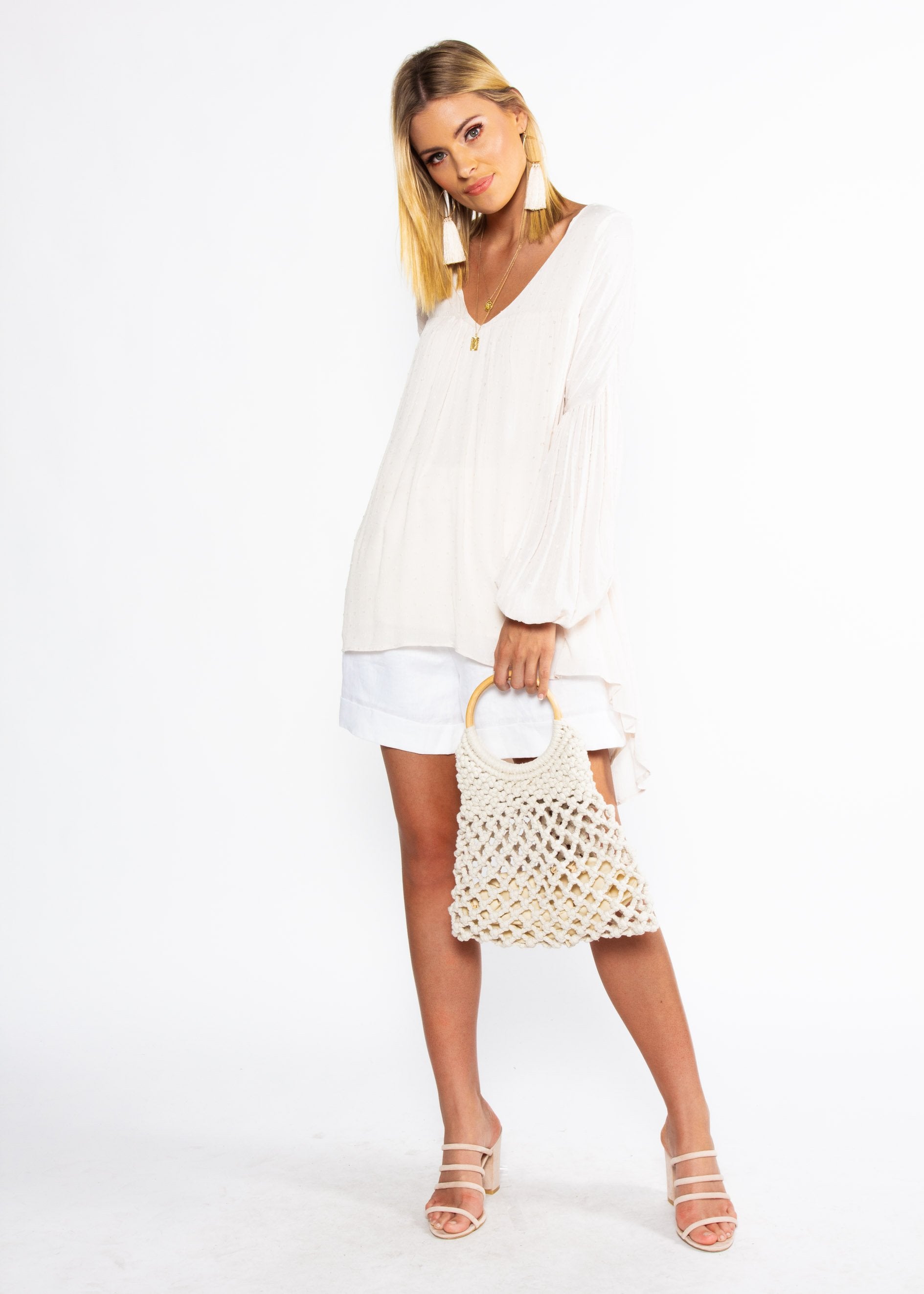 Past Life Swing Blouse - Beige