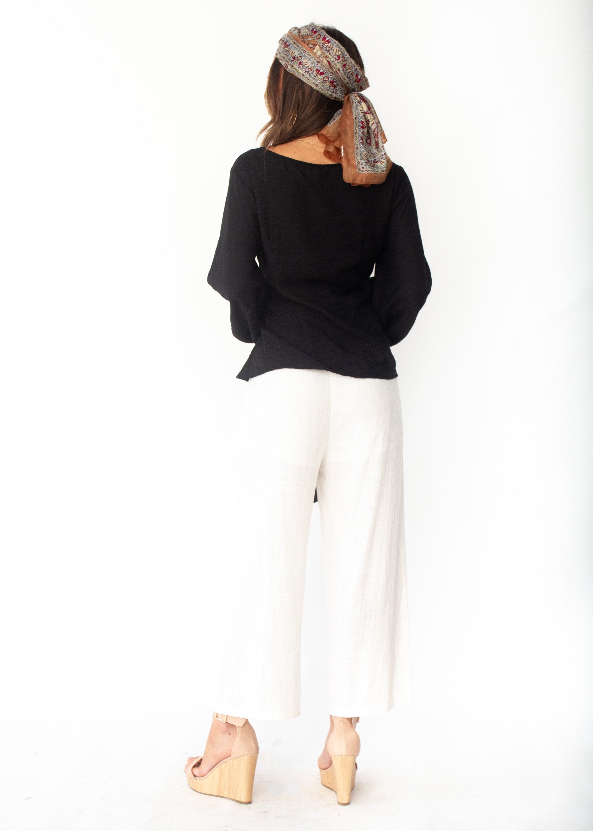 Born To Dare Tie Blouse - Black