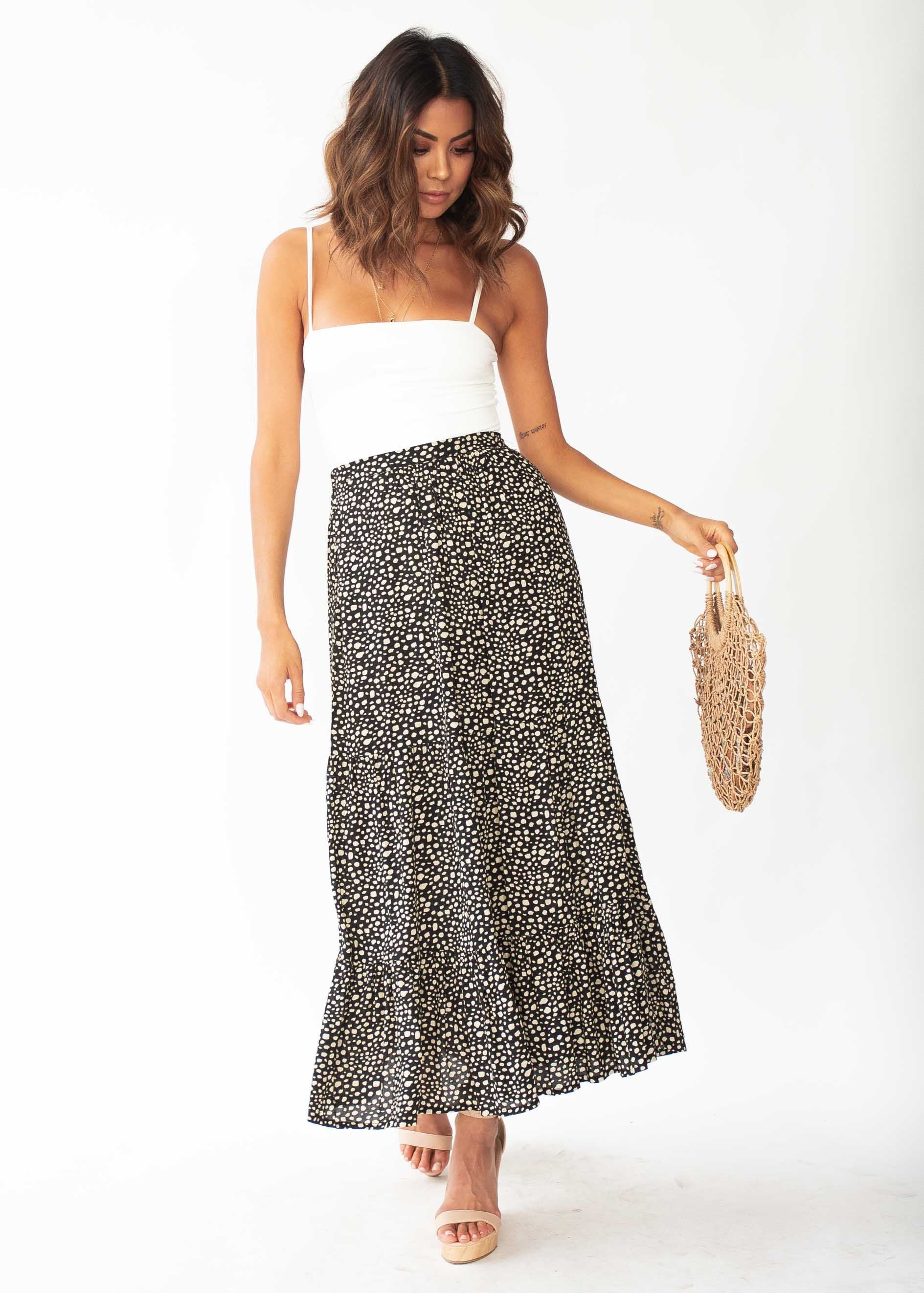 Courtney Maxi Skirt - Black Spot
