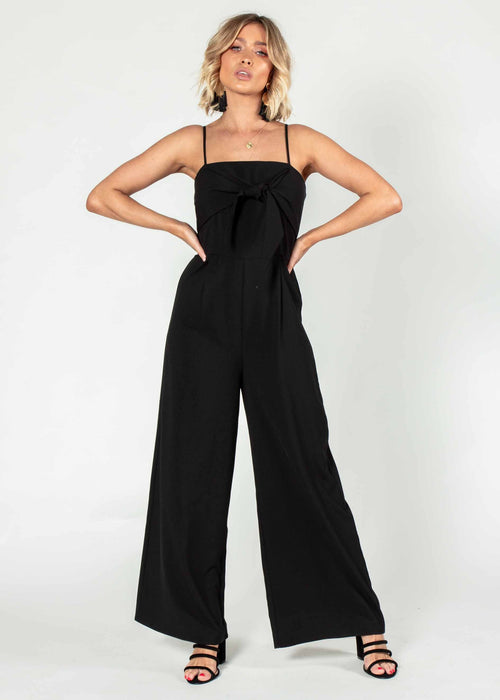Braelynn Tie Pantsuit - Black