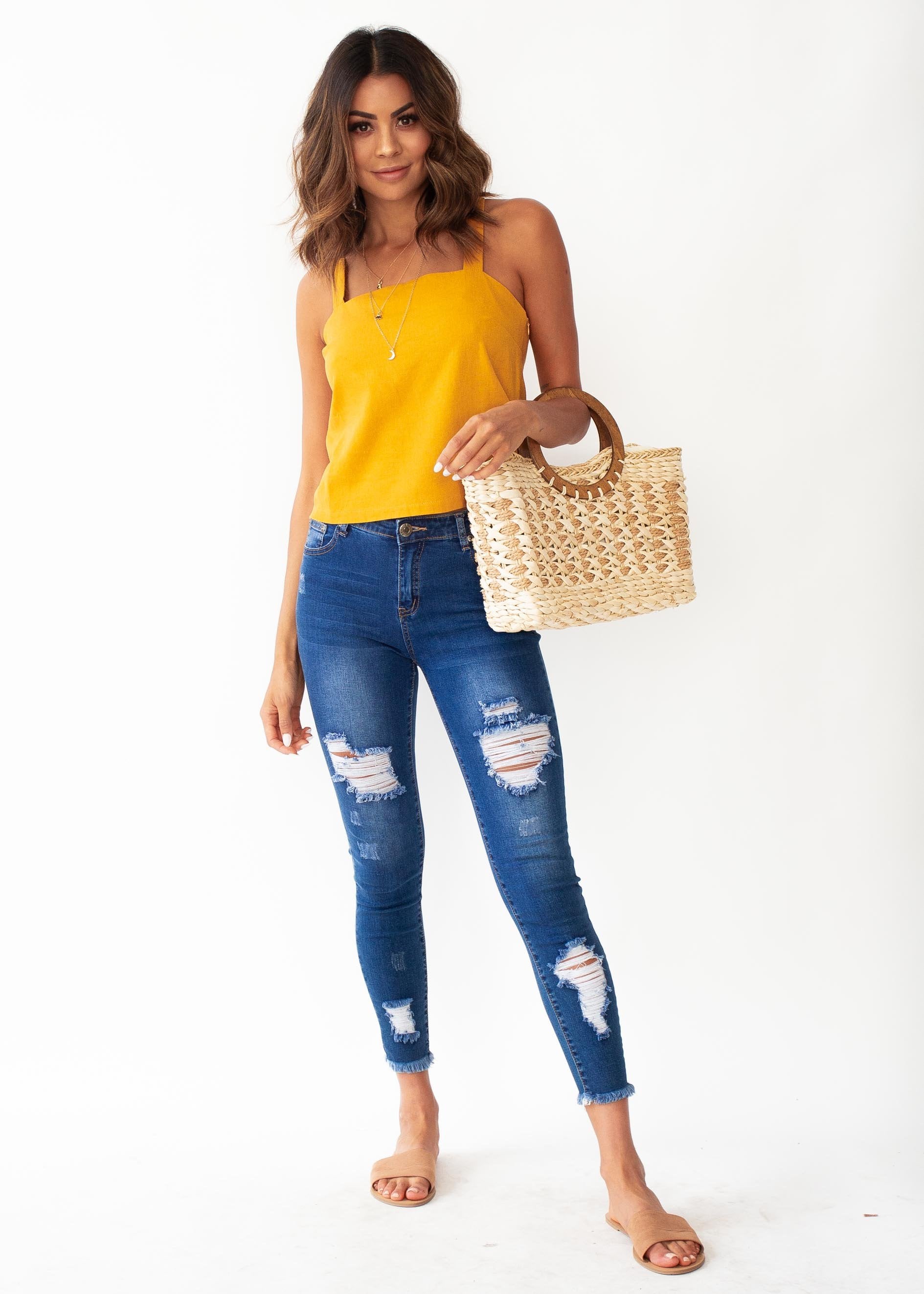 Marielle Crop Top - Mustard