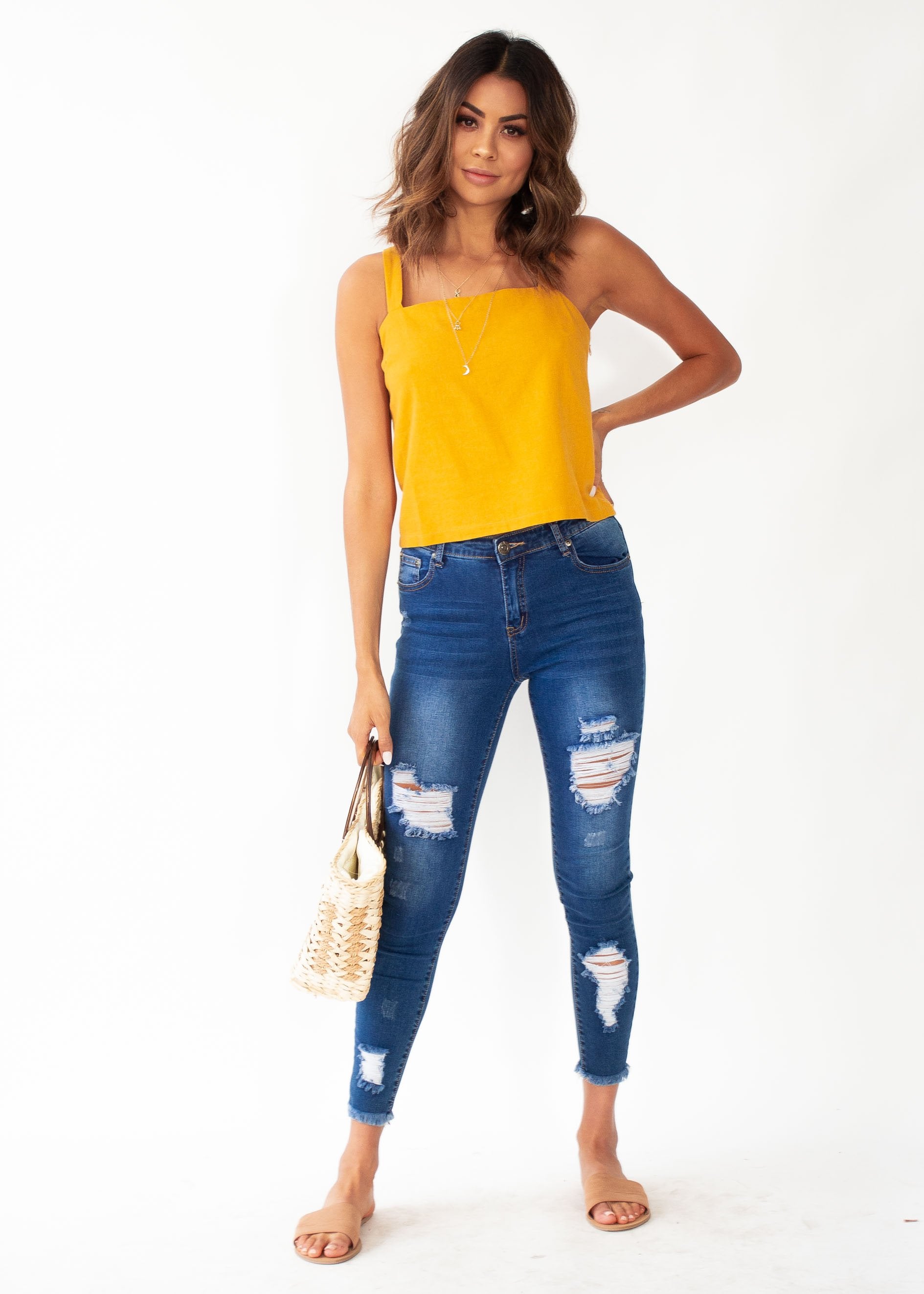 Marielle Crop Top - Mustard