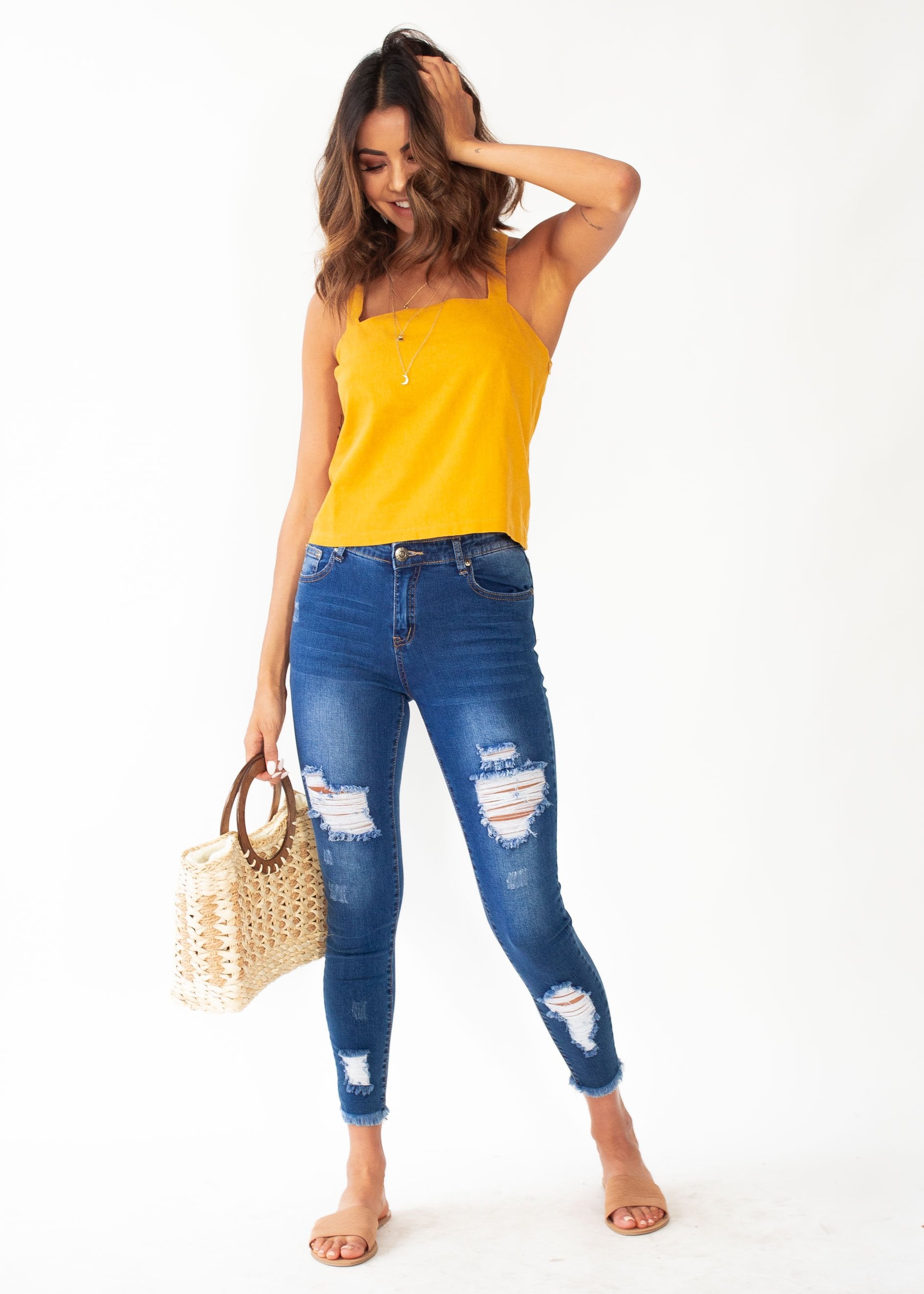 Marielle Crop Top - Mustard