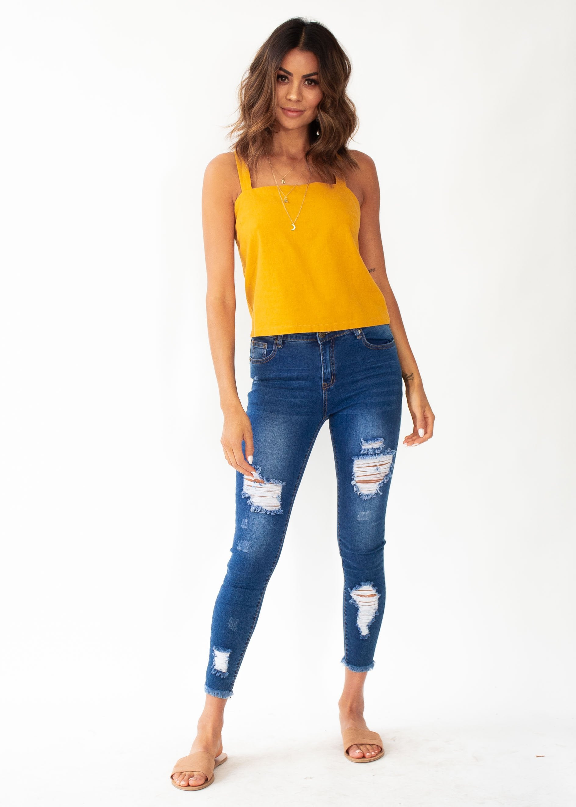 Marielle Crop Top - Mustard
