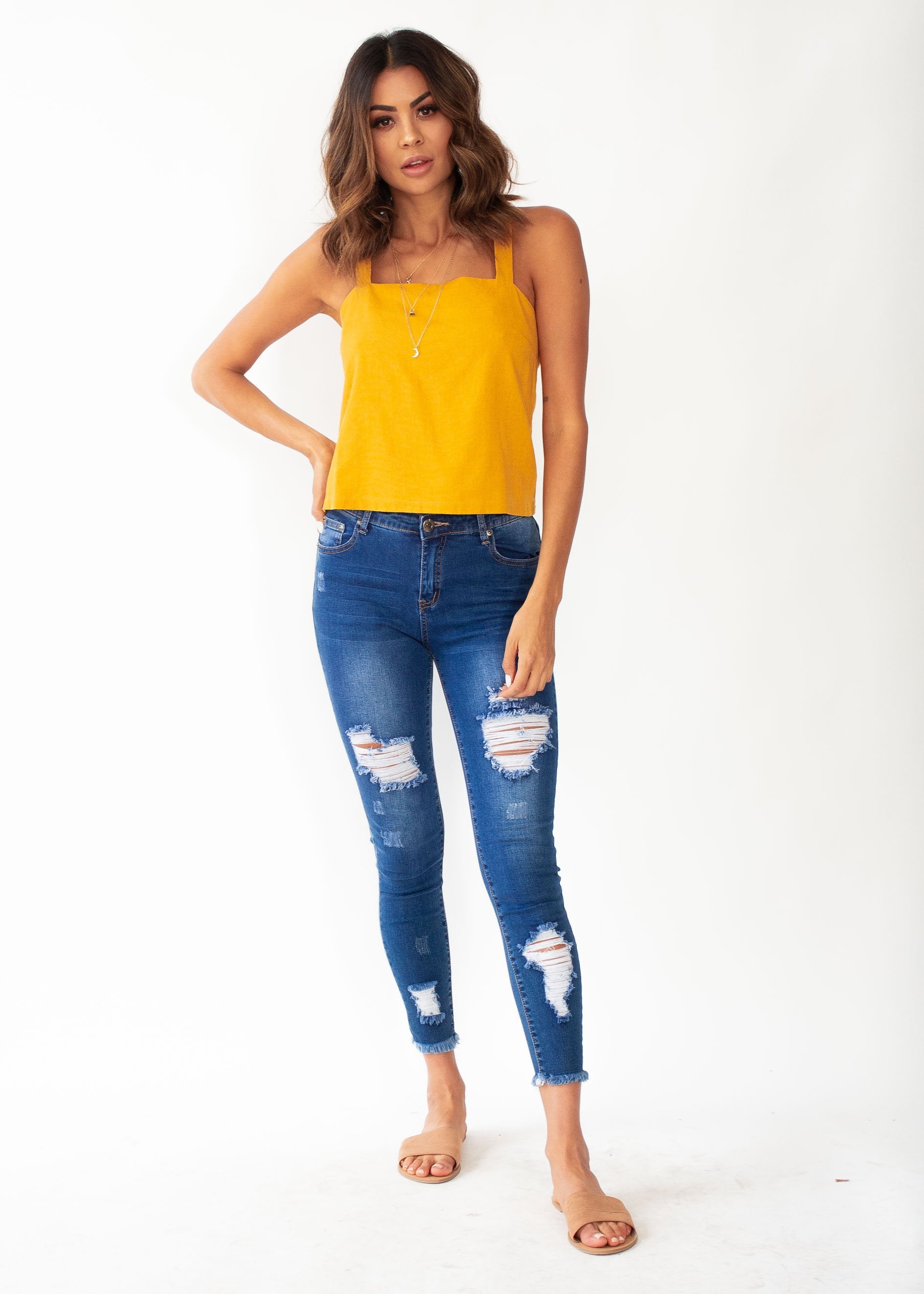 Marielle Crop Top - Mustard