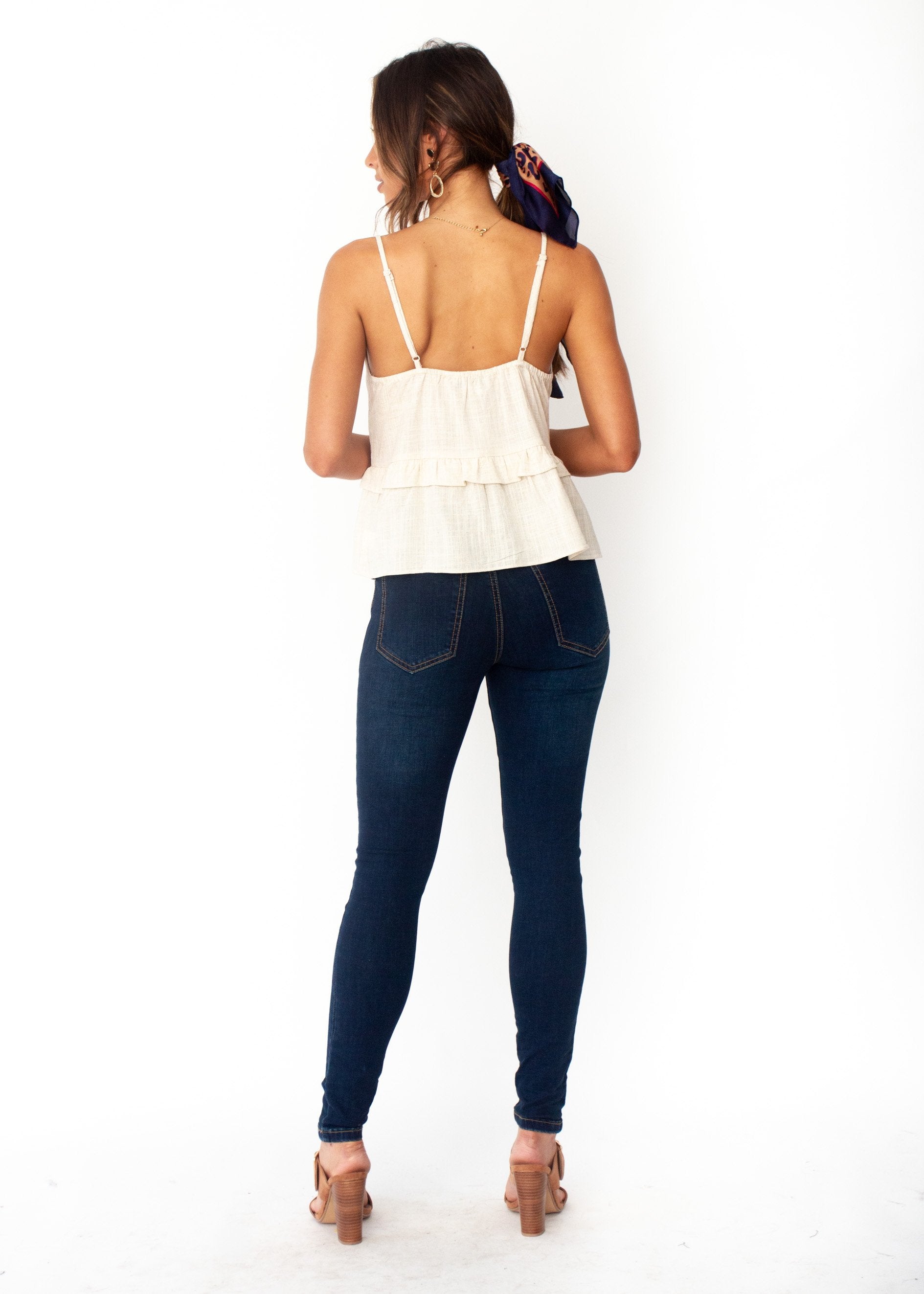Love Maze Linen Cami - Natural