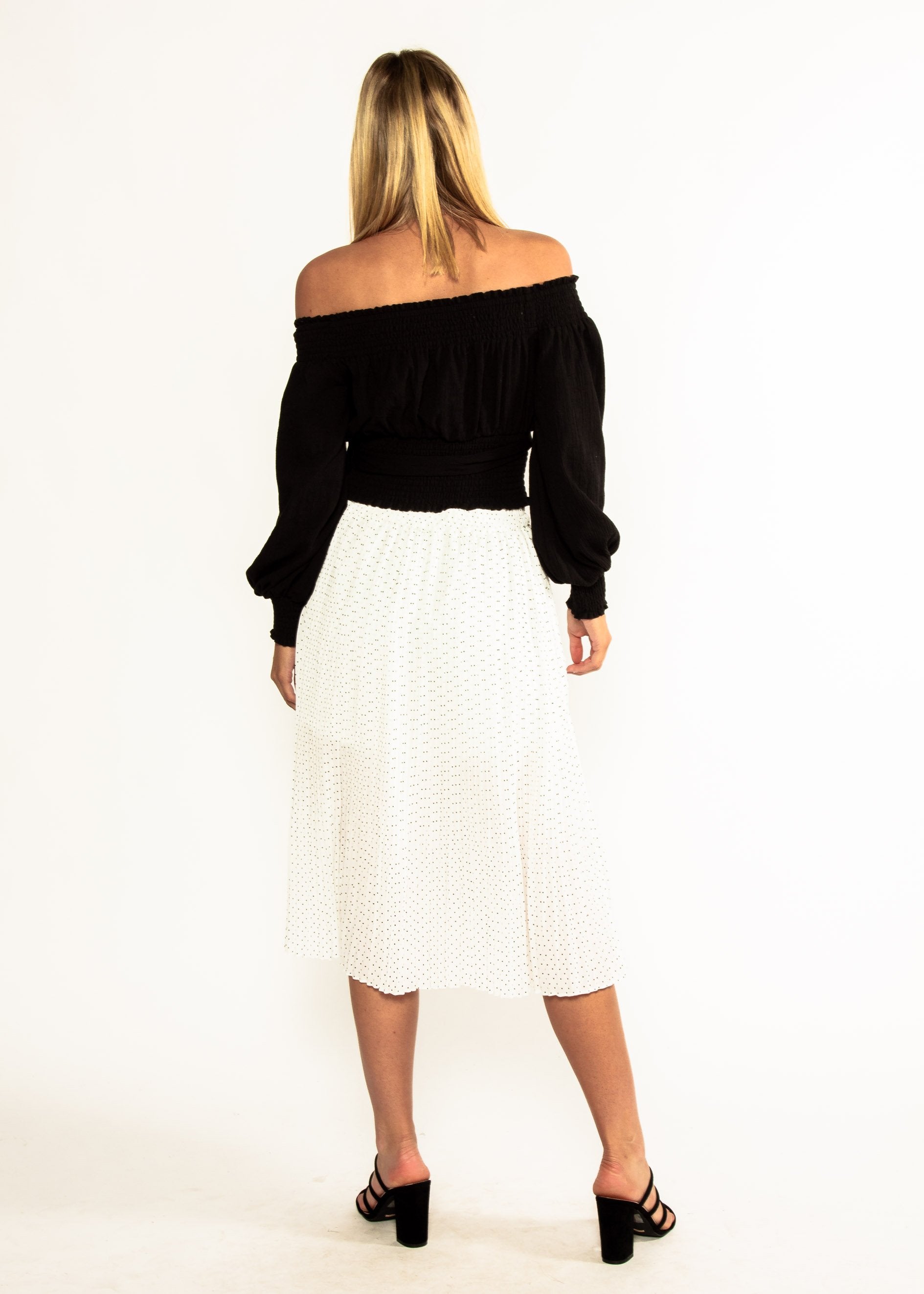Wildfire Off Shoulder Crop w/ Tie - Black