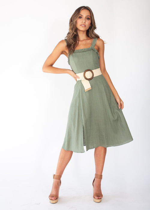 Katia Midi Dress - Khaki