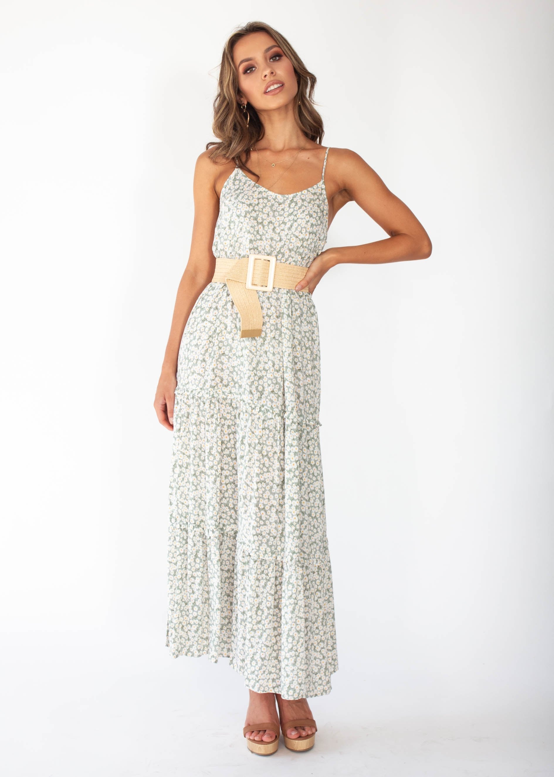 Alani Maxi Dress - Sage Floral