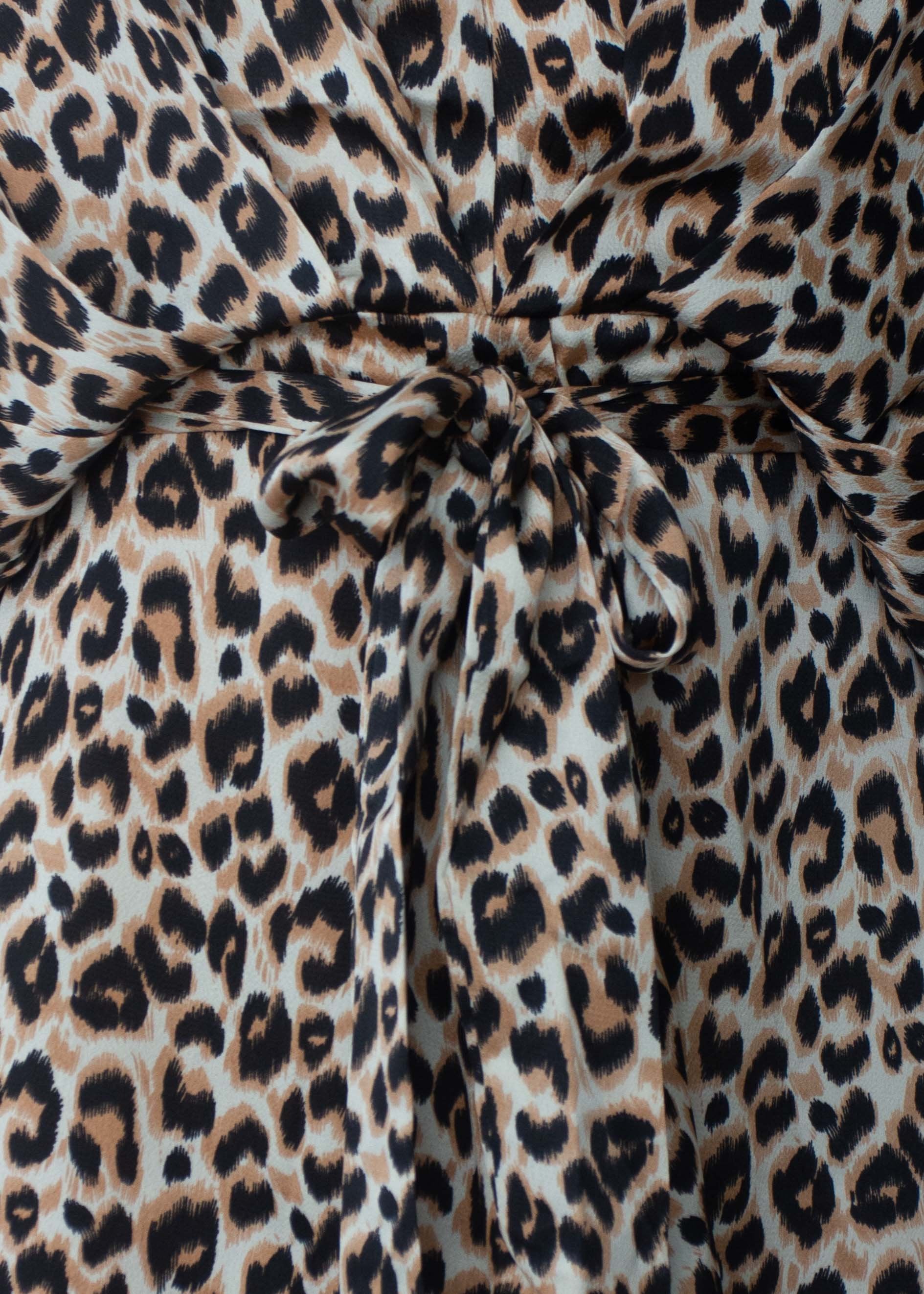 Slipping Away Midi Dress - Leopard
