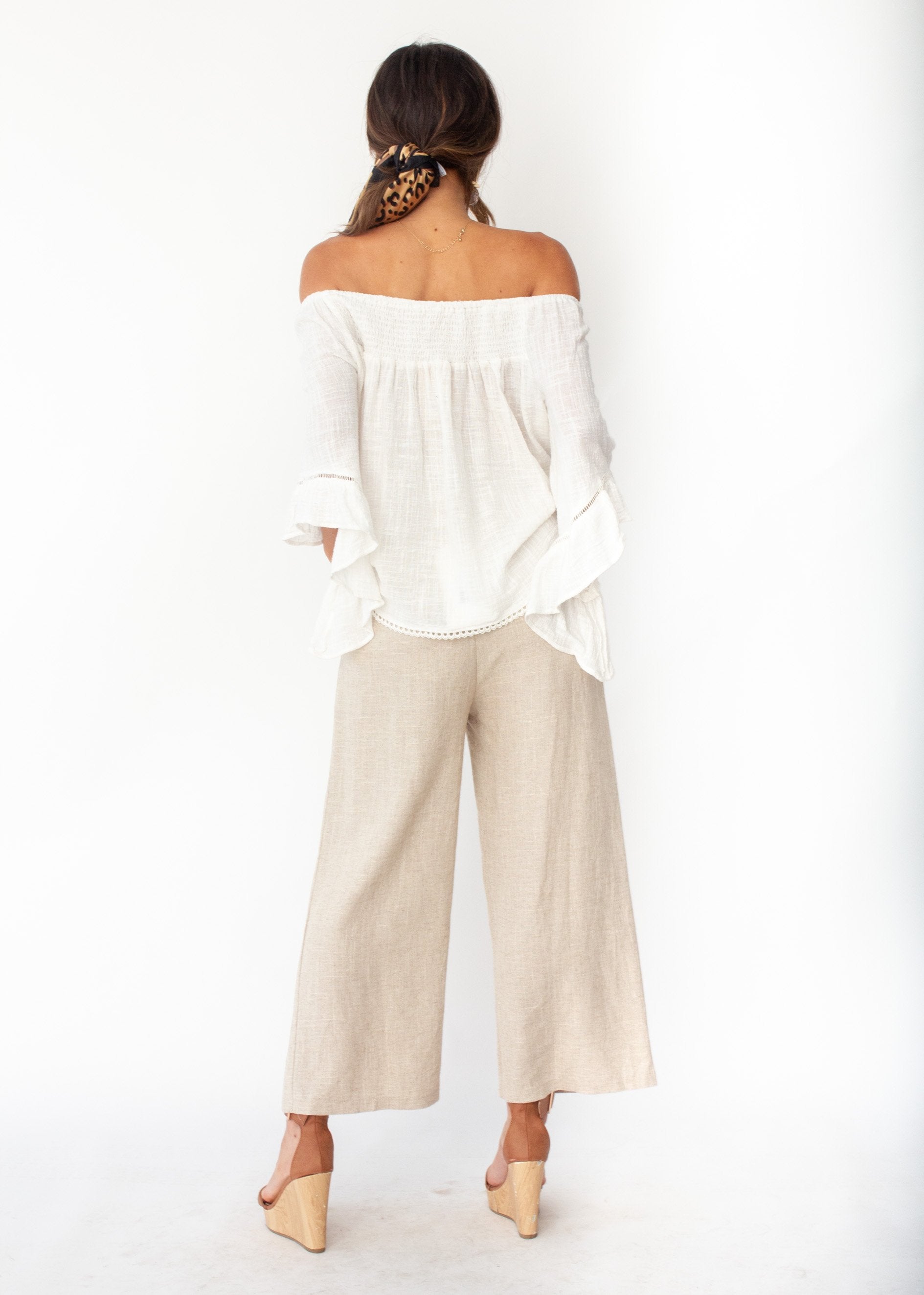 Sugar Night Off Shoulder Top - Sheer Ivory
