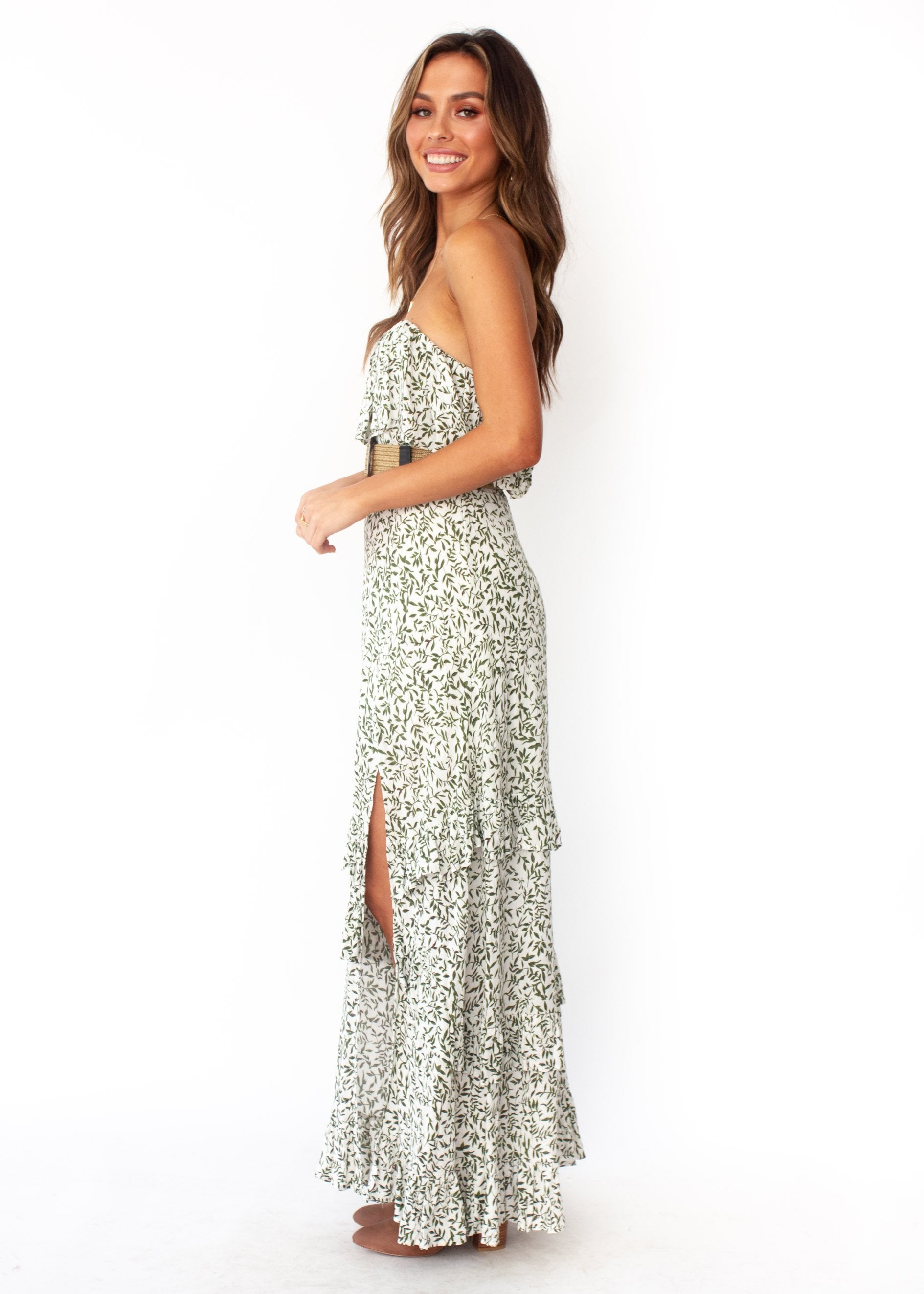 Bexley Strapless Maxi Dress - White Vine