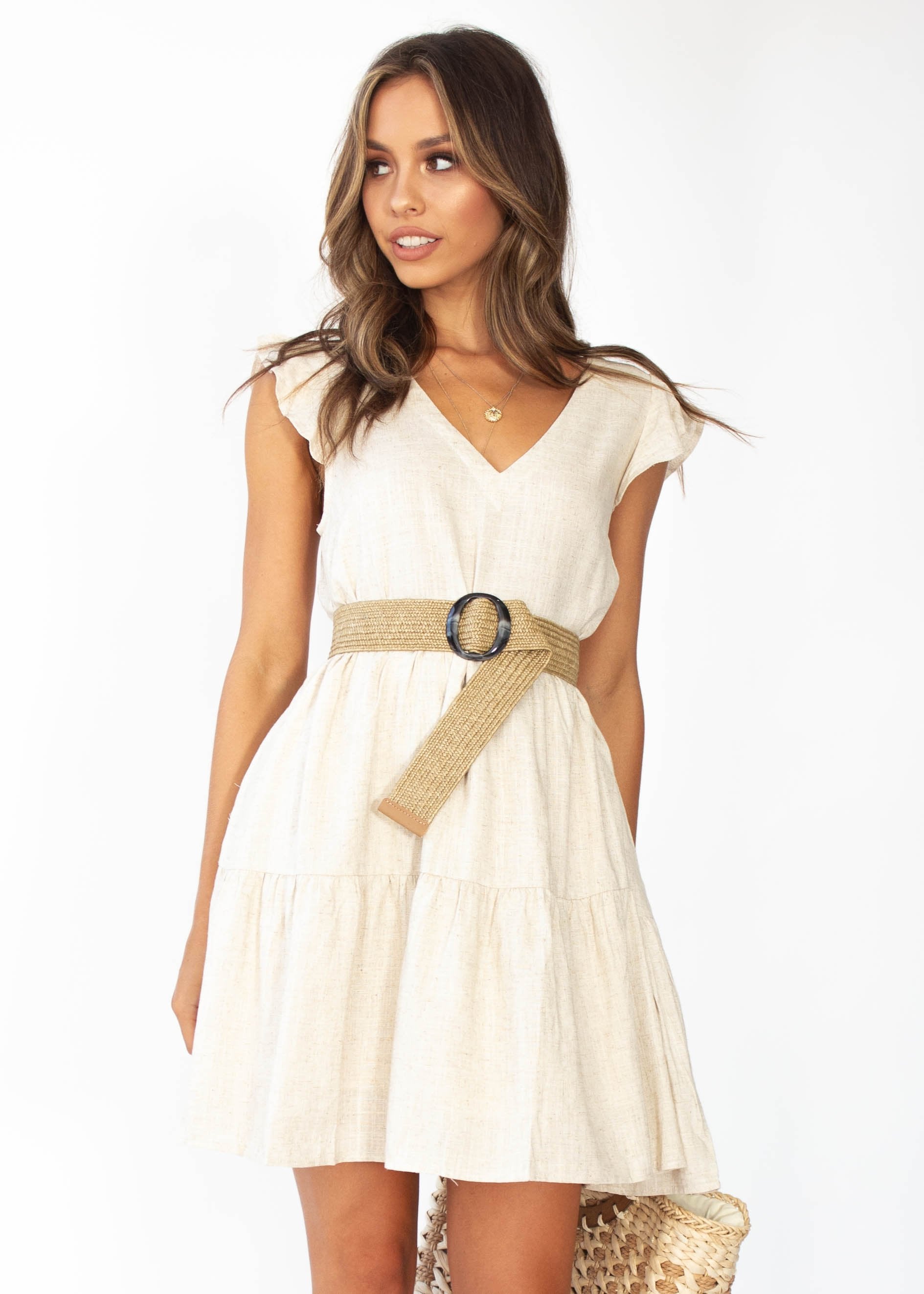 Huntress Linen Dress - Natural